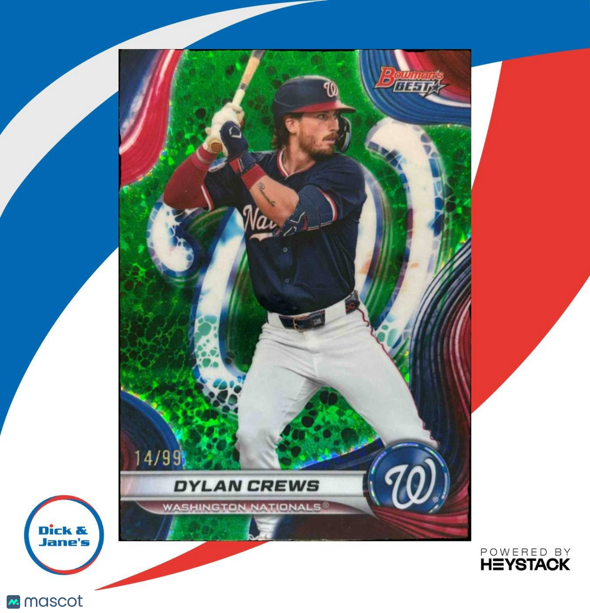 2024 Bowman's Best Dylan Crews Prospects Green Refractor 14/99 Nationals