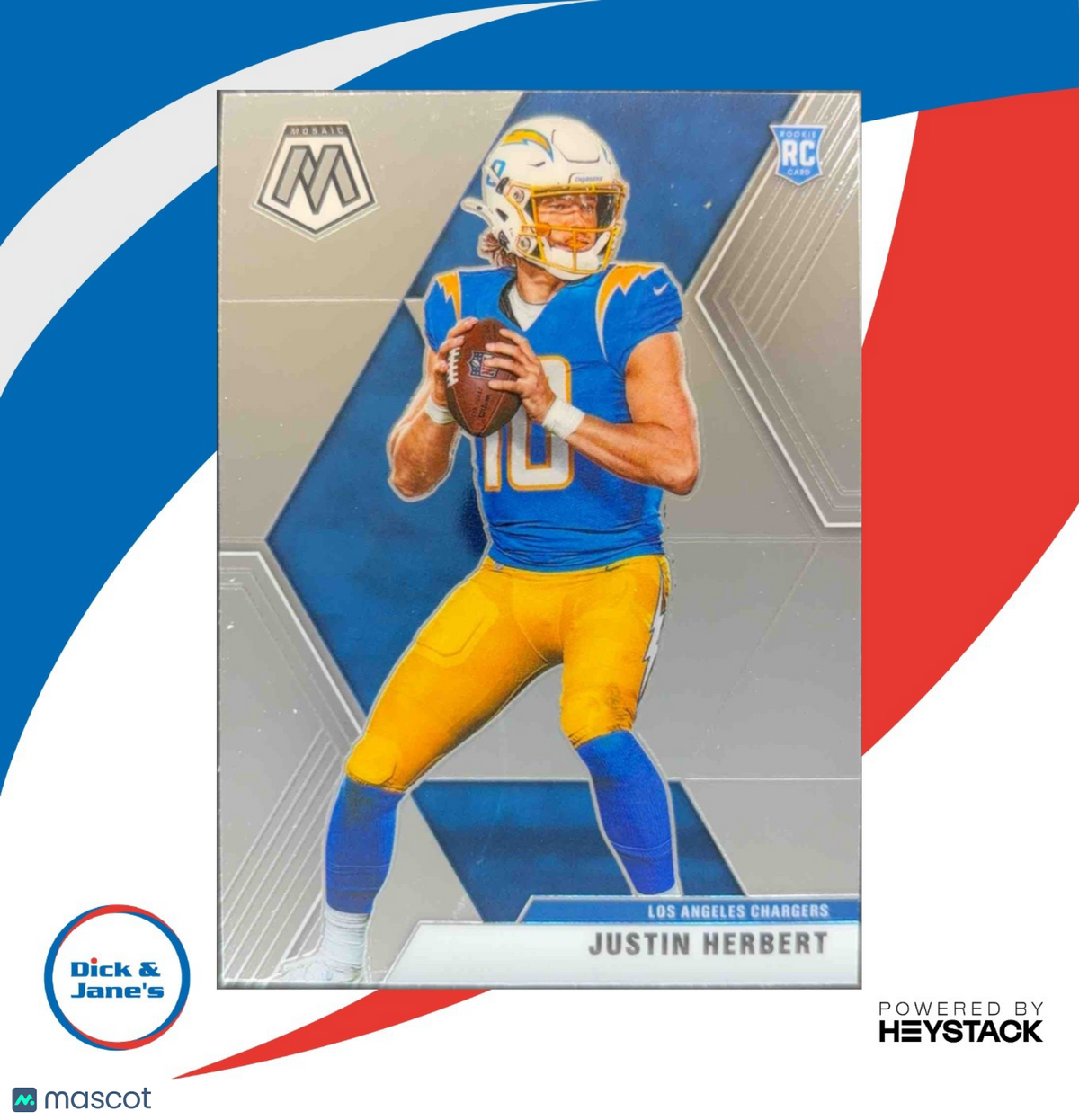 2020 Panini Mosaic Justin Herbert #204 RC Los Angeles Chargers