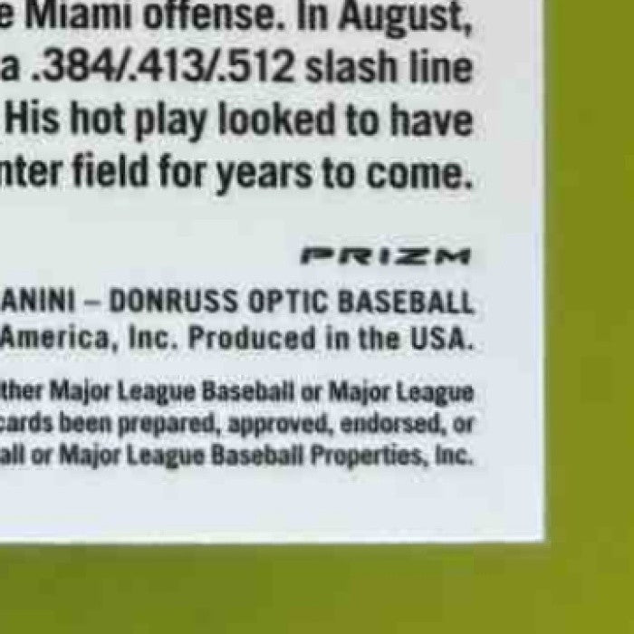2022 Donruss Optic Bryan De La Cruz Black Cracked Ice Auto /30 RC Marlins
