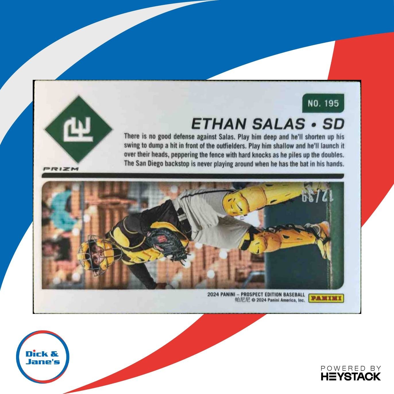 2024 Panini Prospect Edition Ethan Salas /39 #195 San Diego Padres