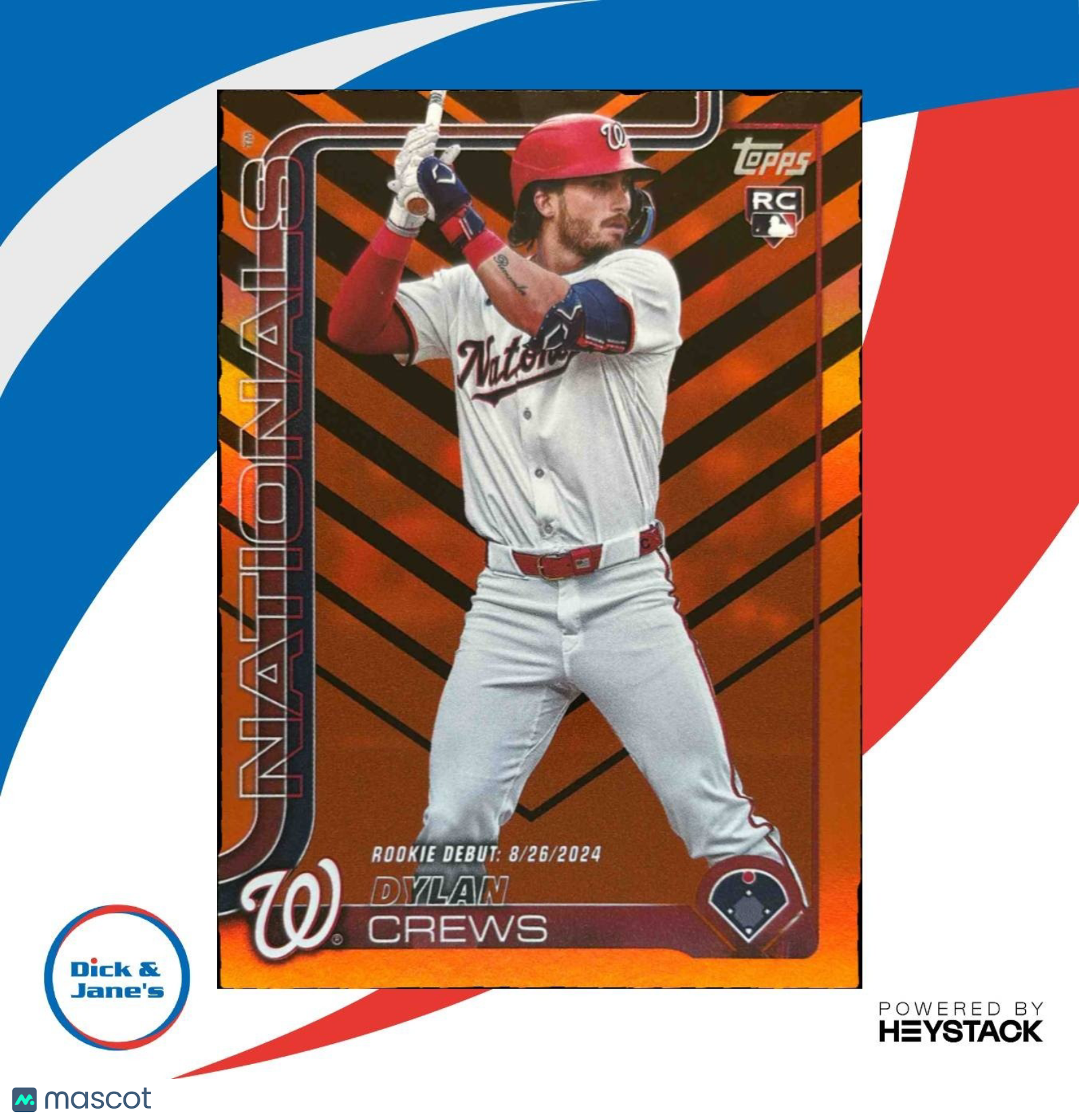 2025 Topps Update Dylan Crews #US223 RC Orange and Black Washington Nationals