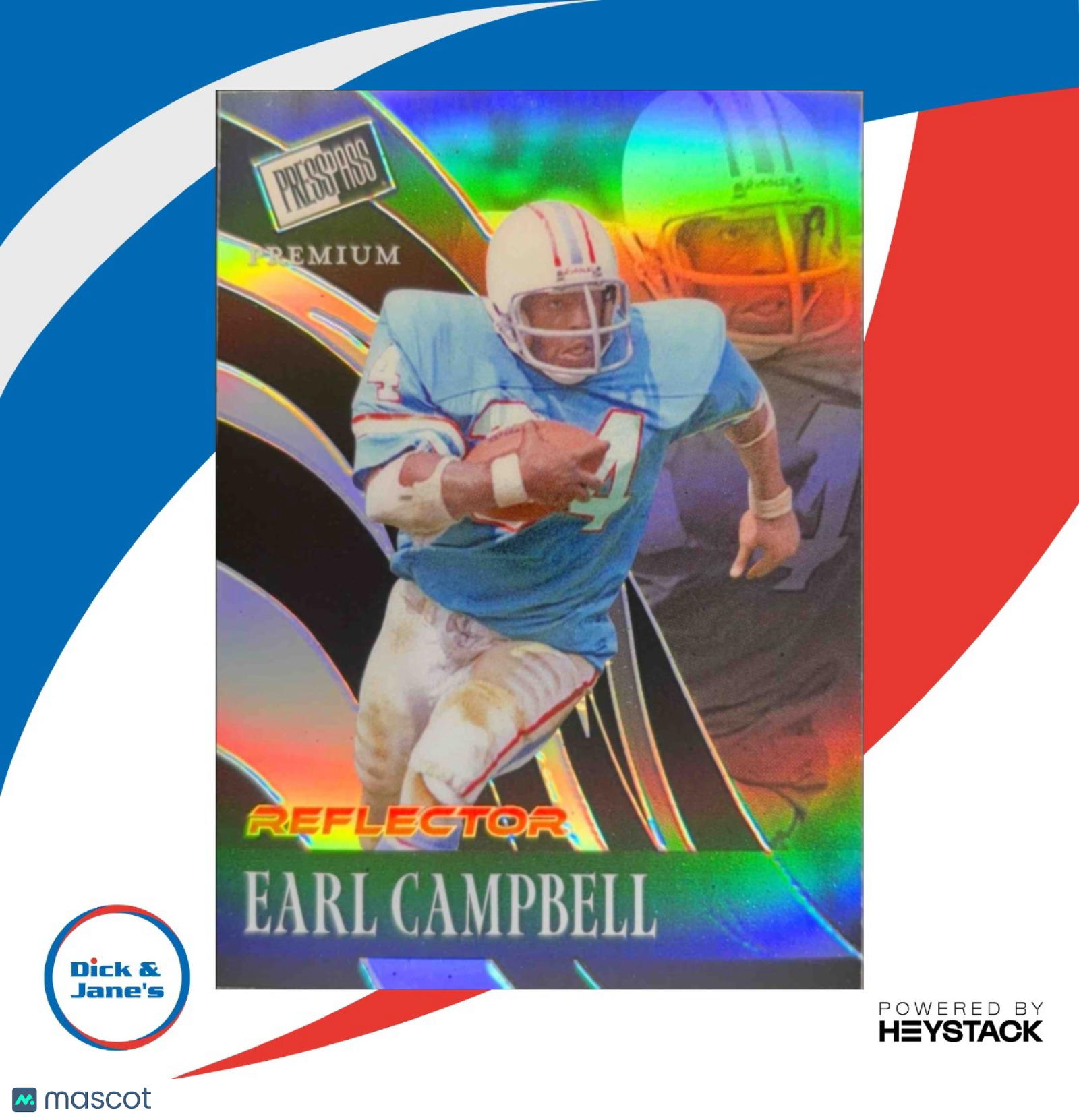 2024 Press Pass Premium Earl Campbell Reflector 1/1 Pre-Production Proof Oilers