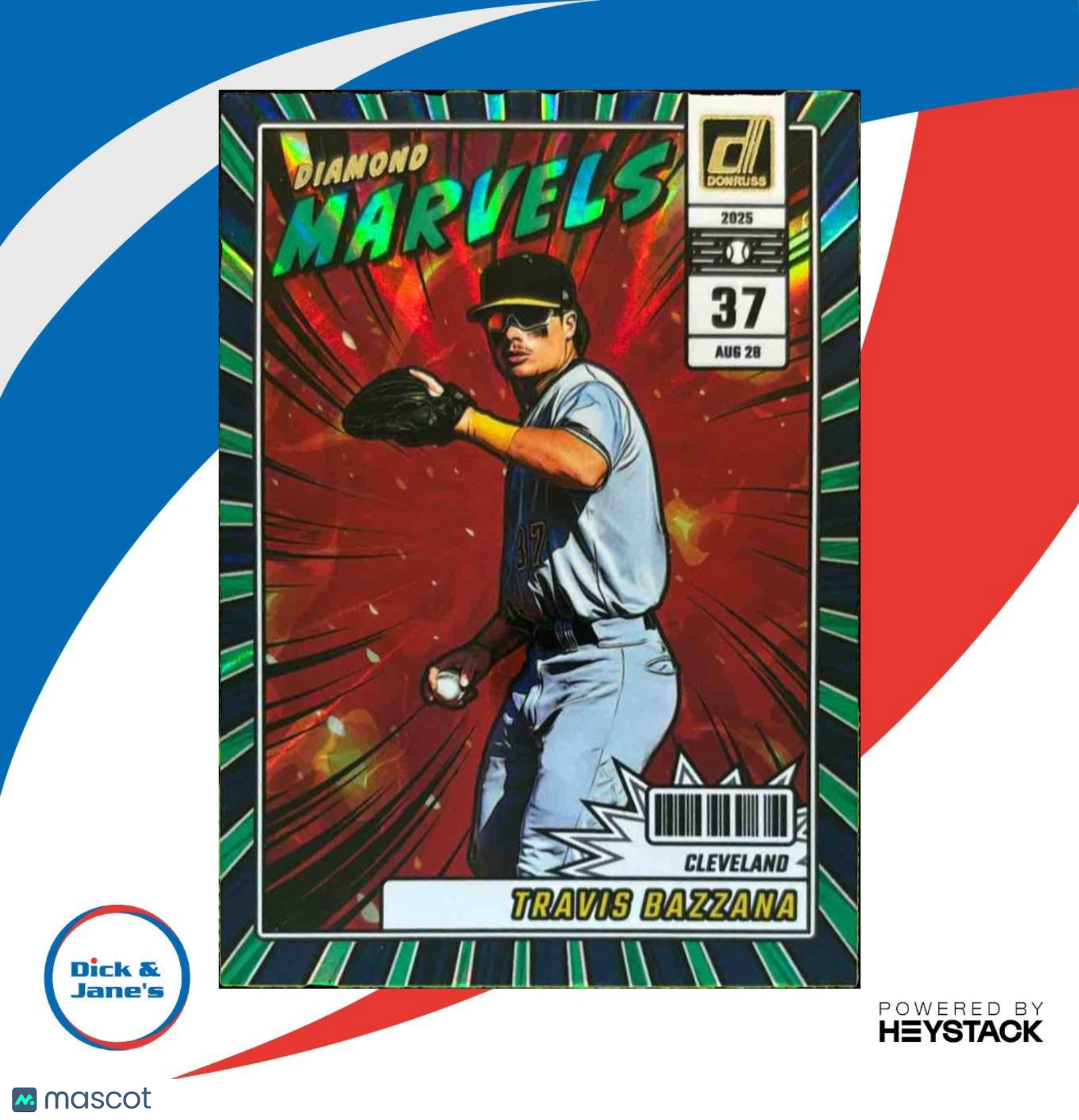 2025 Panini Donruss Travis Bazzana Diamond Marvels Green Laser #8 Guardians