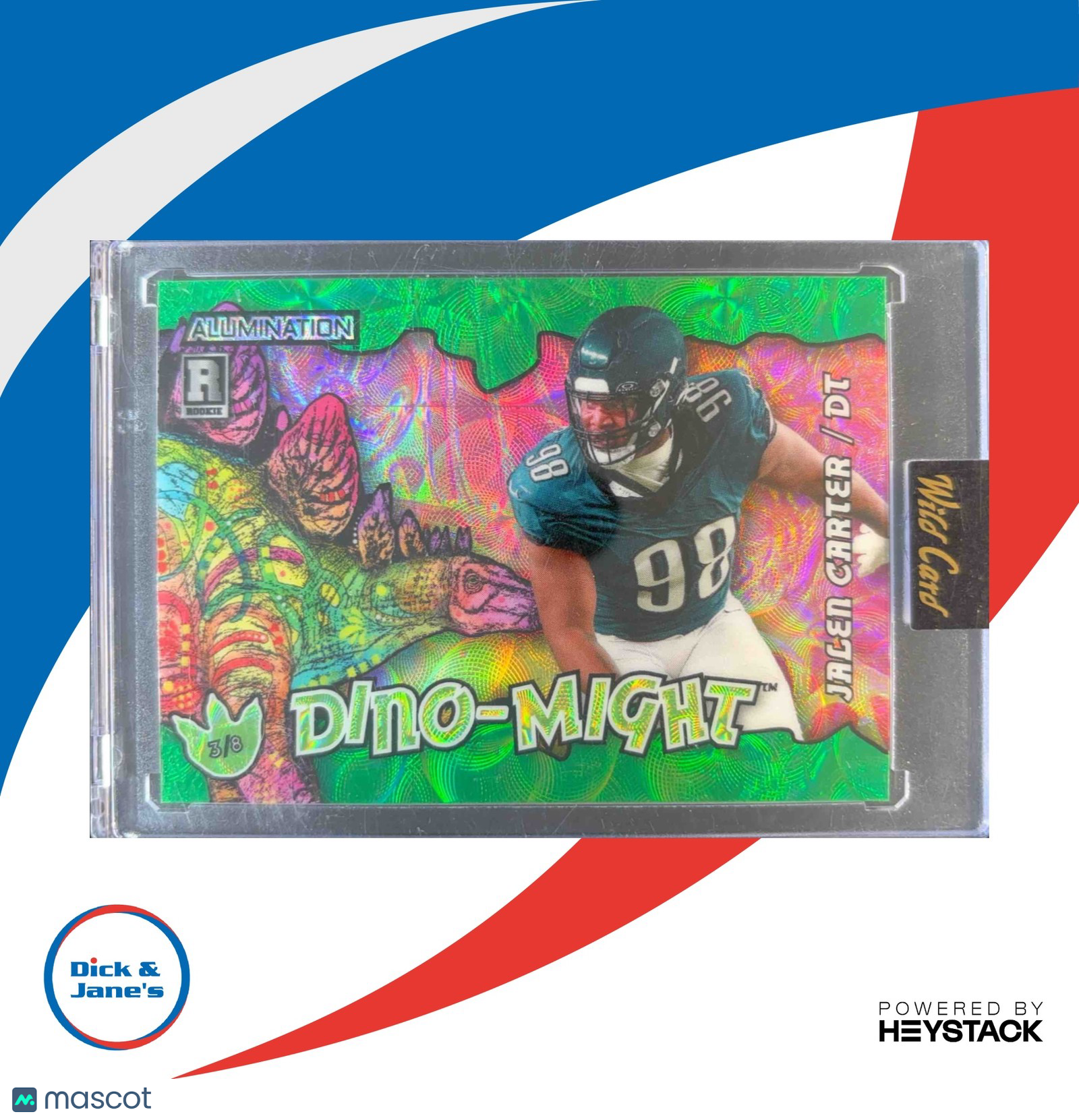 2023 Wild Card Alumination DinoMight Jalen Carter Green Dino Might Triceratops/8