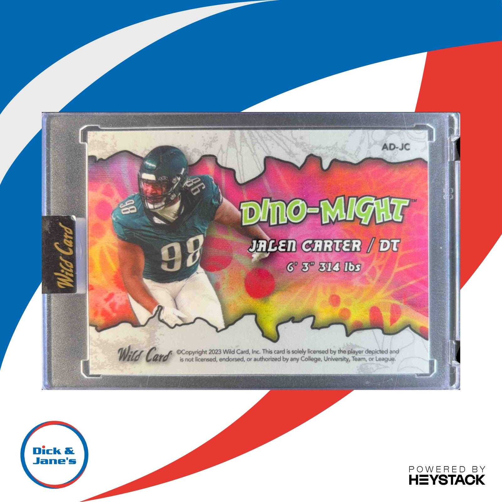 2023 Wild Card Alumination DinoMight Jalen Carter Green Dino Might Triceratops/8