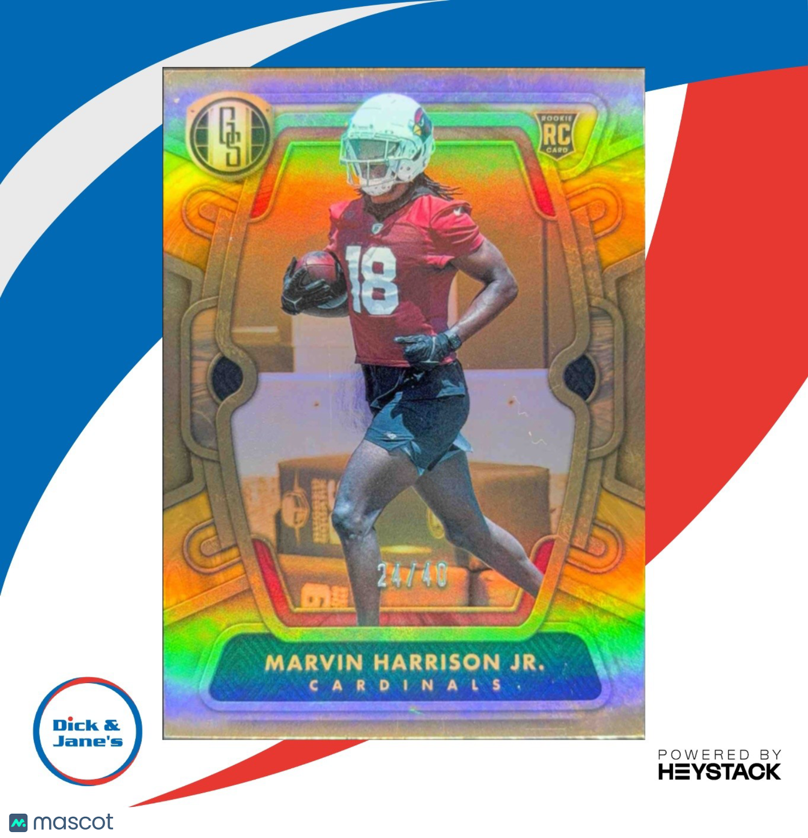 2024 Panini Gold Standard Marvin Harrison Jr. Citrine #107 RC Arizona Cardinals