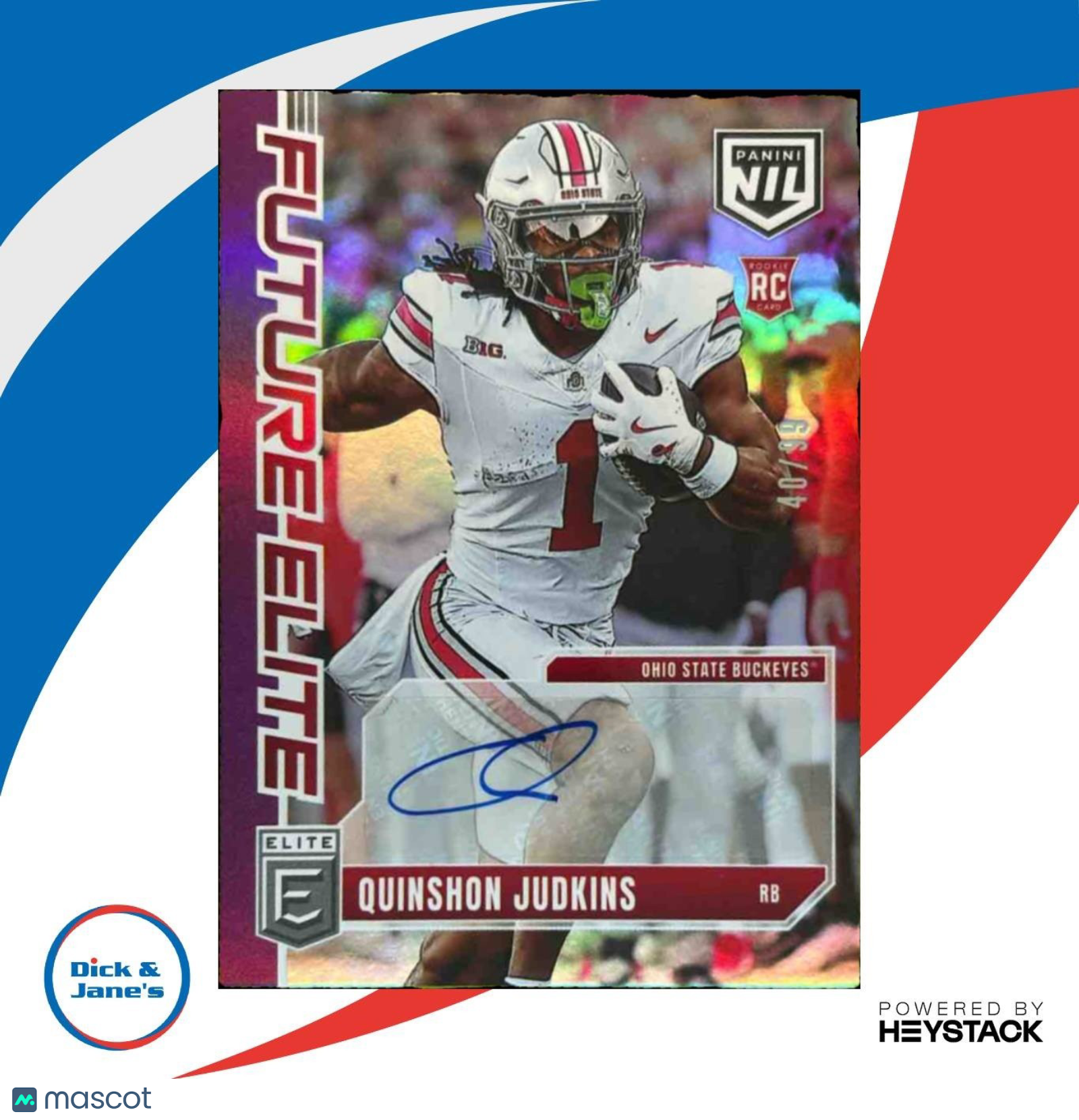 2025 Donruss Elite Quinshon Judkins Future NIL Auto /99 Ohio State Buckeyes