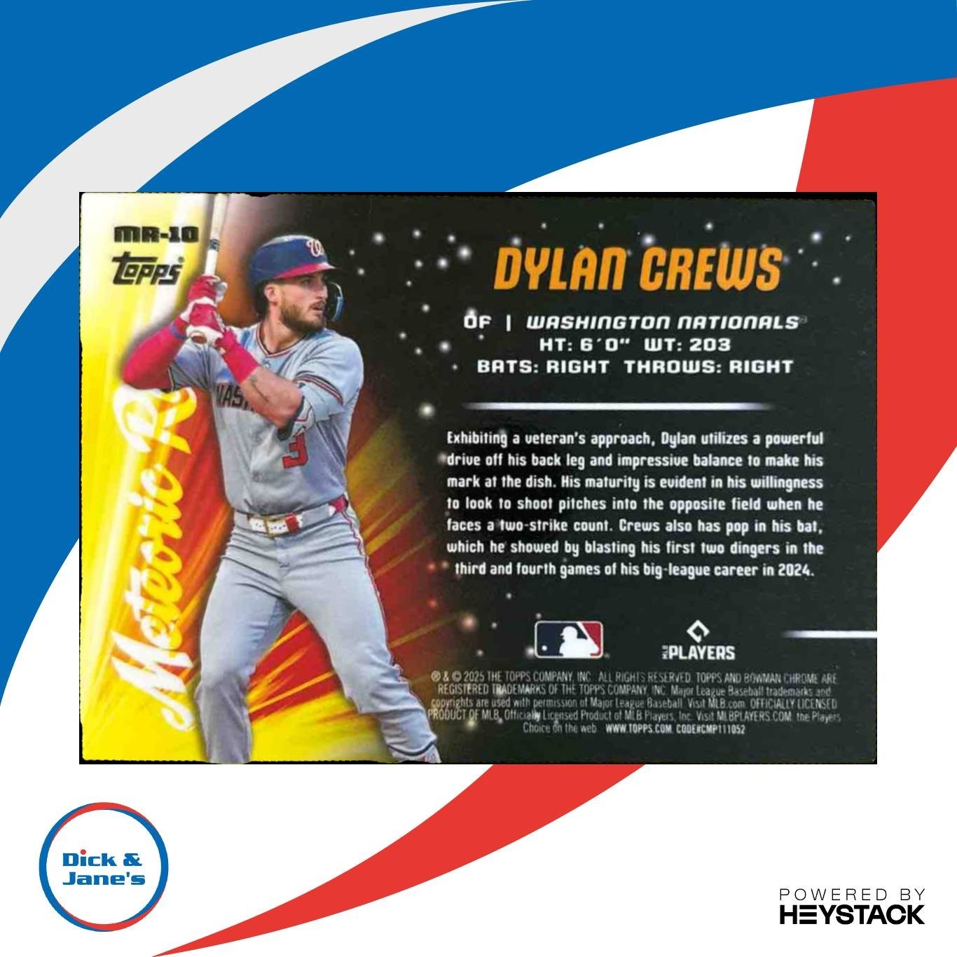 2025 Bowman Chrome Mega Box Dylan Crews Meteoric Rise Pink /199 RC Nationals