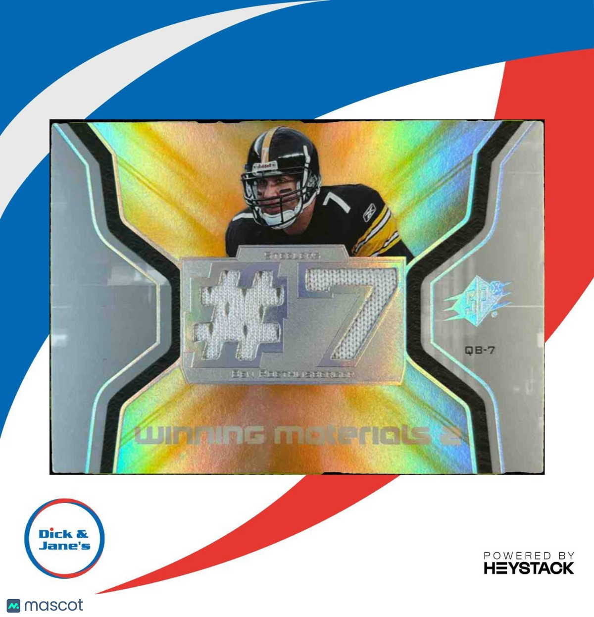 2007 SPx Ben Roethlisberger Winning Materials Jersey MEM Pittsburgh Steelers