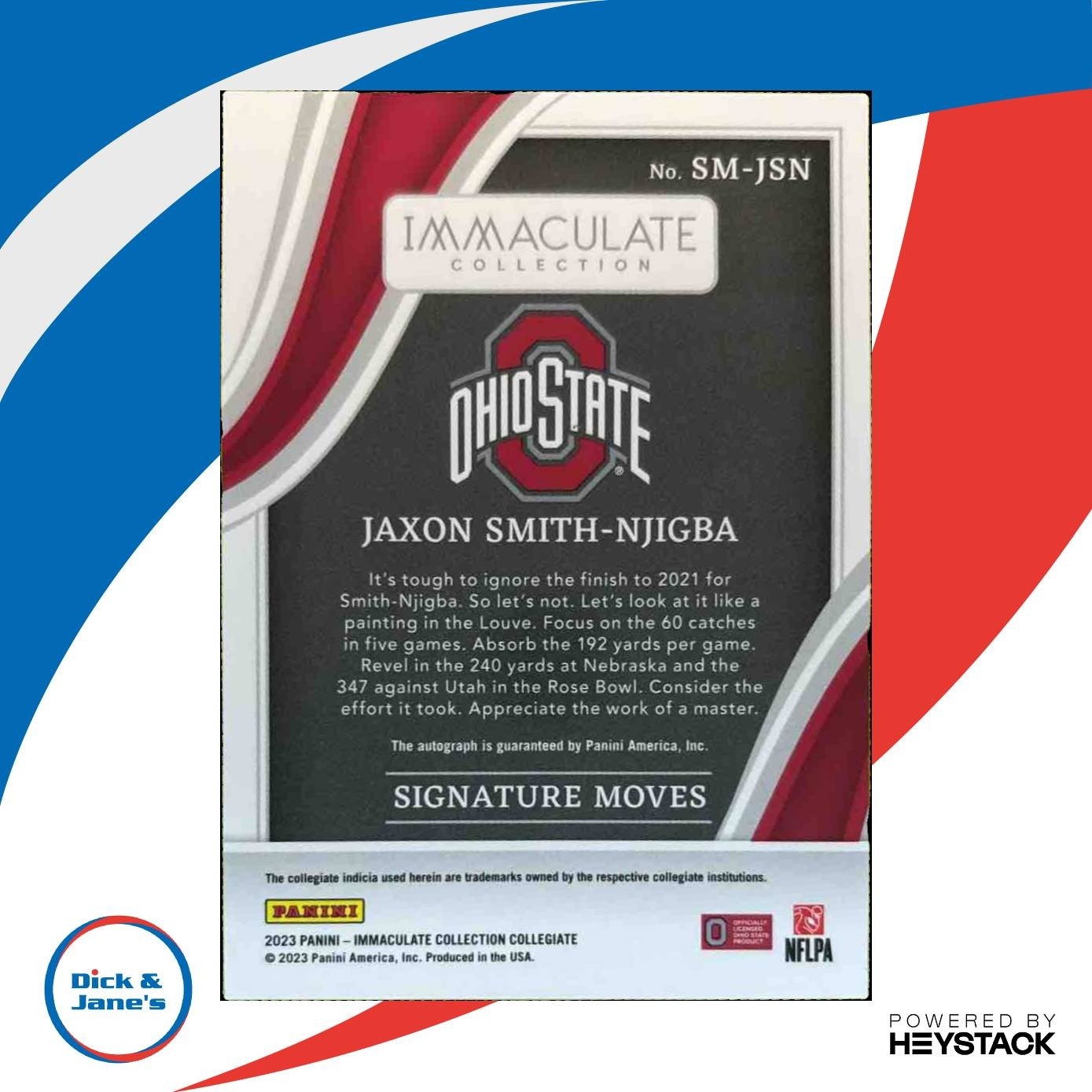 2023 Immaculate Collegiate Jaxon Smith-Njigba Signature Moves /99 Auto RC