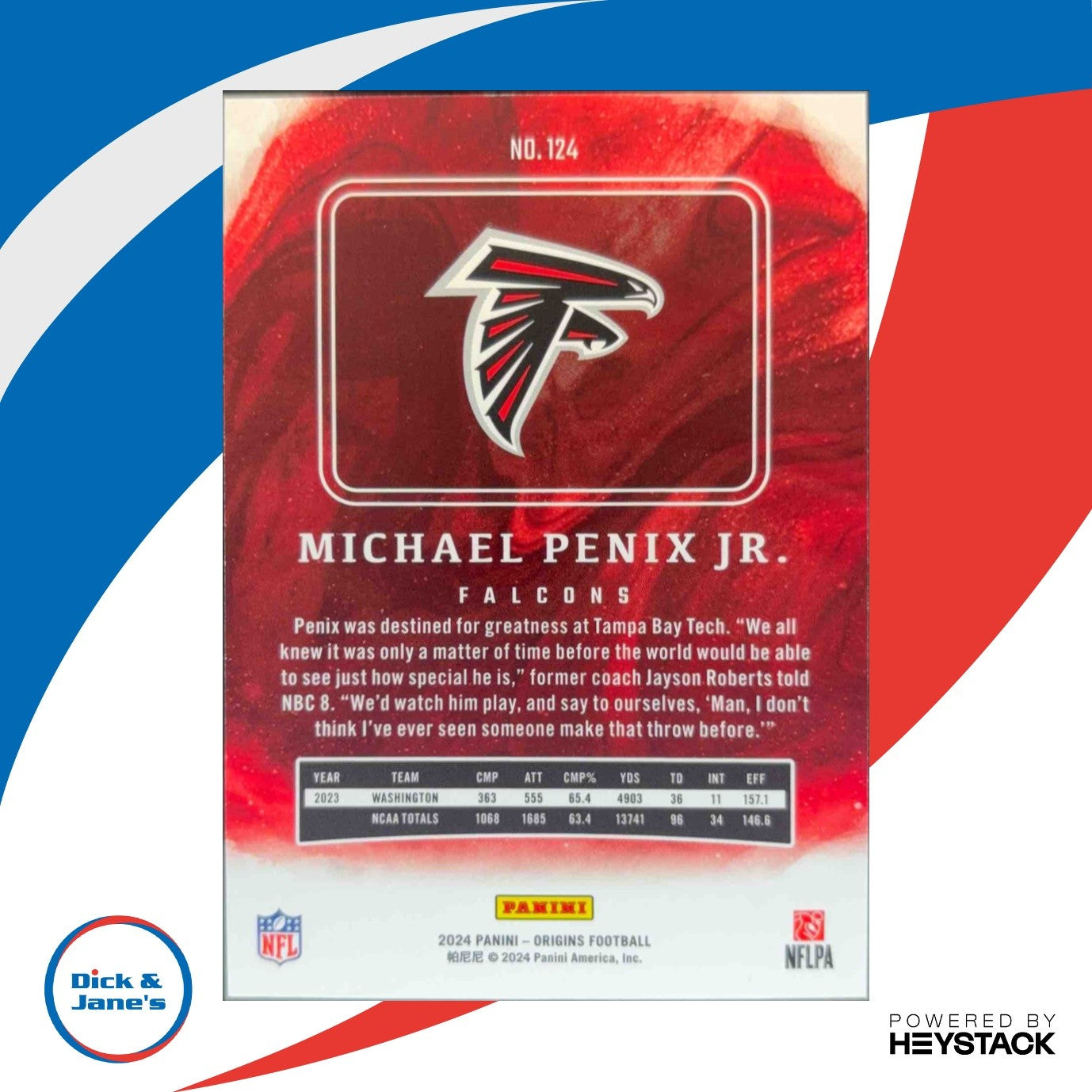 2024 Panini Origins Michael Penix Jr. Rookies #124 RC Atlanta Falcons