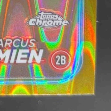 2024 Topps Chrome Marcus Semien Gold Raywave Refractor 23/50 #102 Texas Rangers