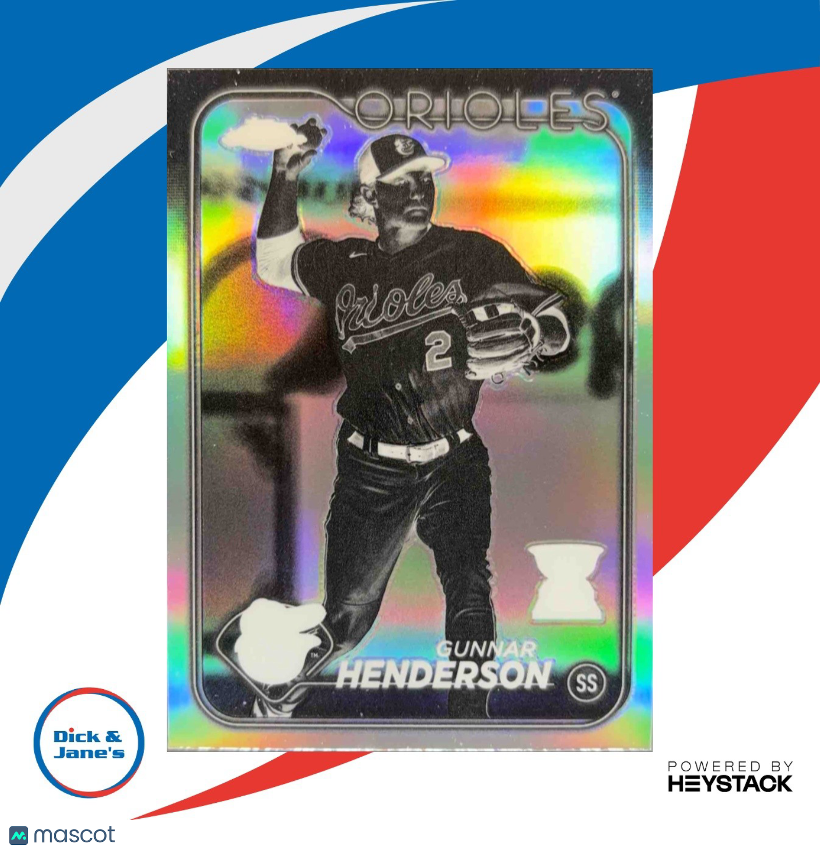 2024 Topps Chrome Gunnar Henderson Negative Refractor #36 Baltimore Orioles