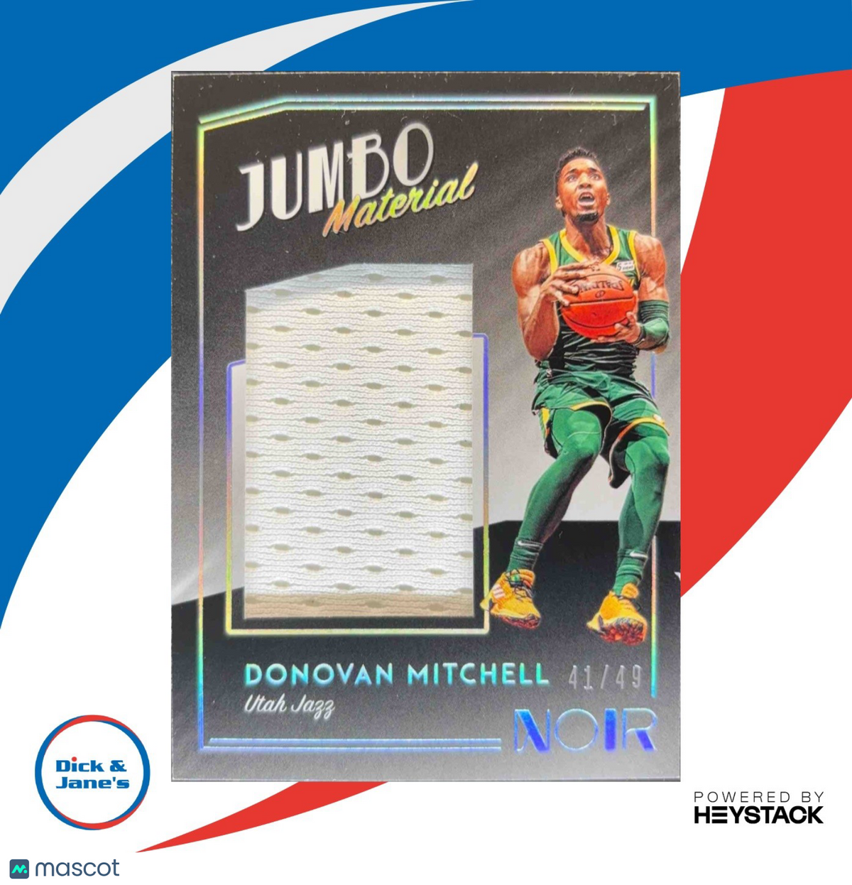 2018-19 Panini Noir Donovan Mitchell Jumbo Material /49 #JM-DML MEM Utah Jazz