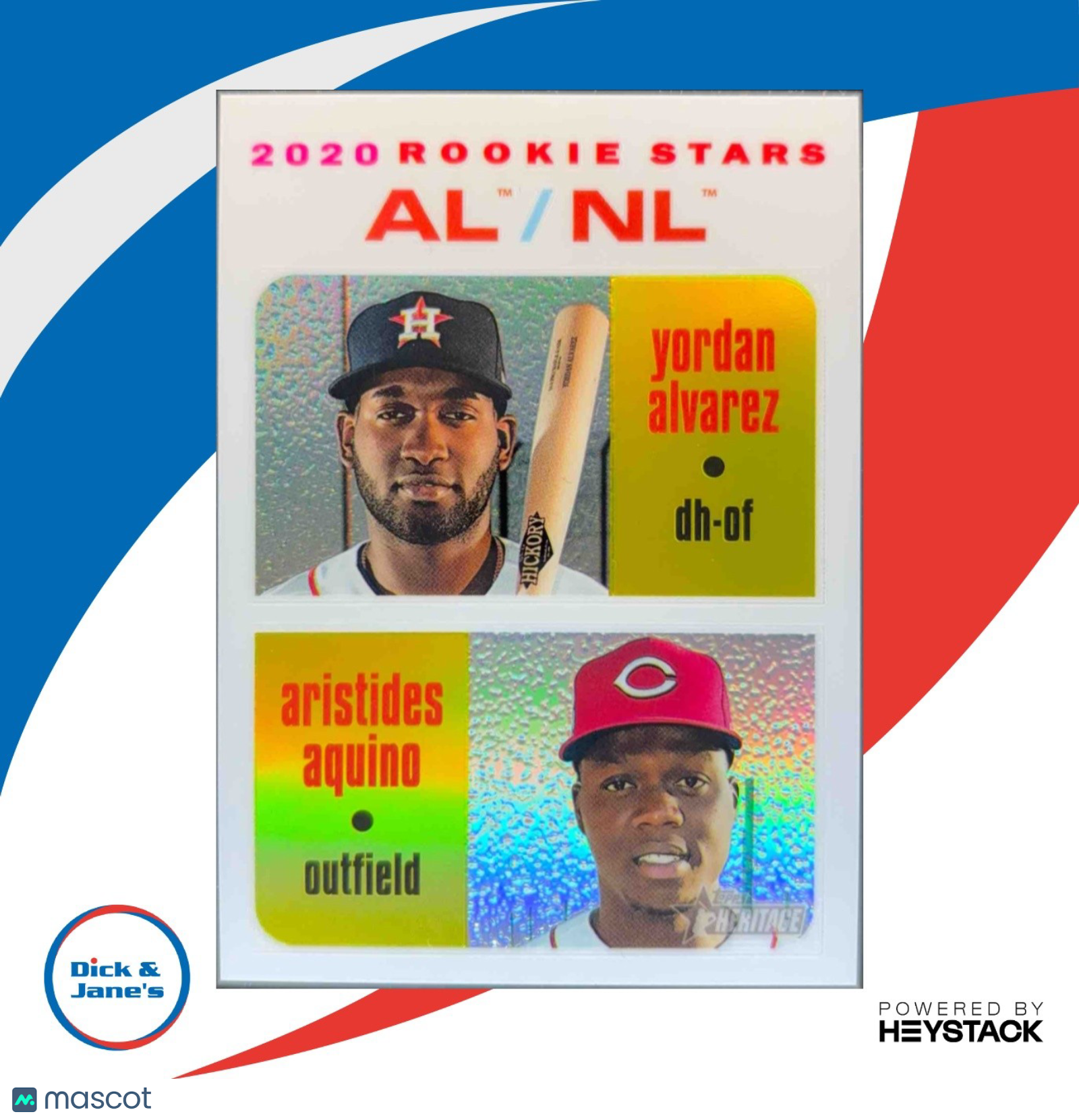 2020 Topps Heritage Aristides Aquino Yordan Alvarez Chrome White Refractor 10/71