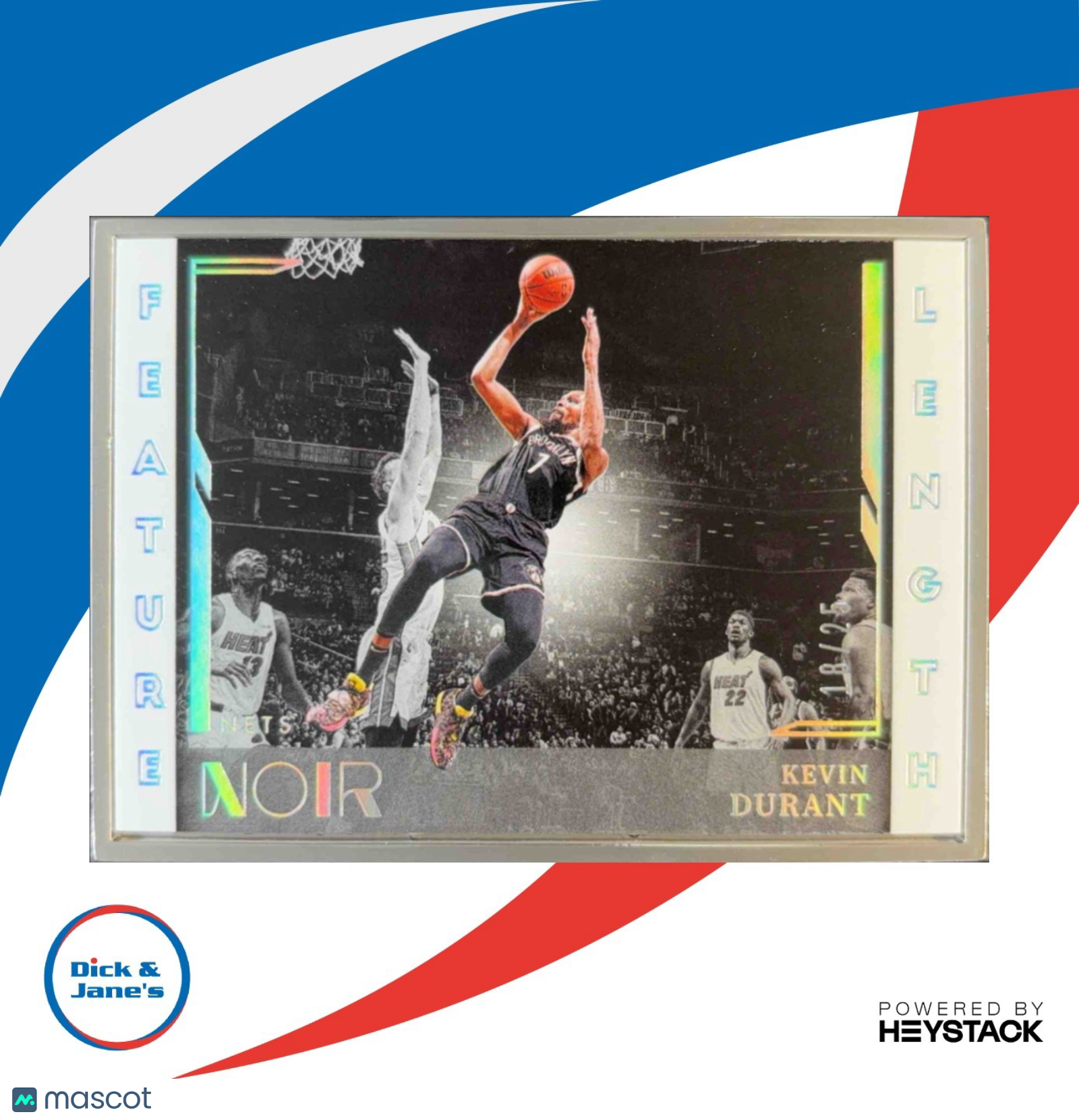 2021-22 Panini Noir Kevin Durant Feature Length /25 #258 Brooklyn Nets