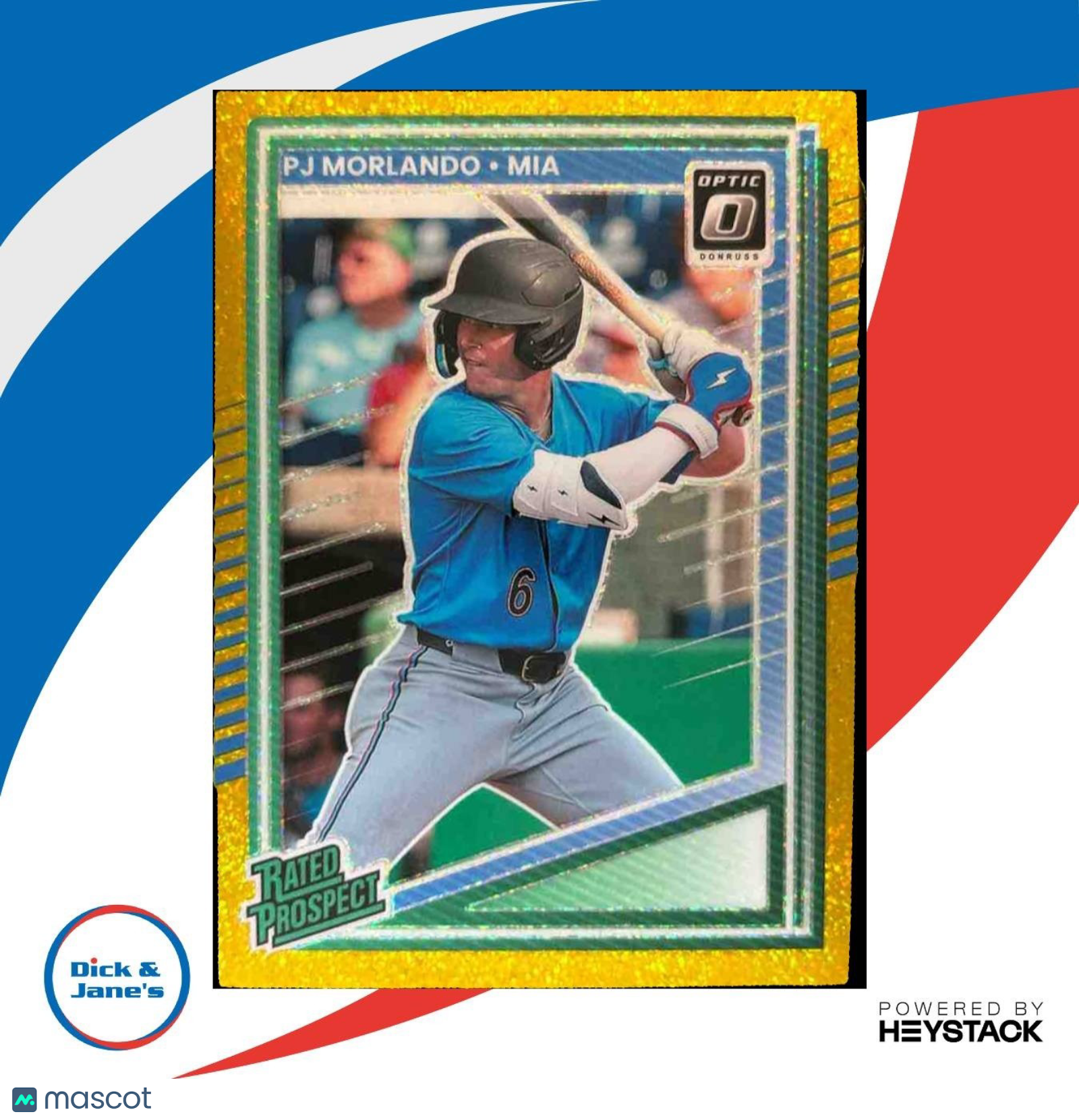 2025 Panini Donruss PJ Morlando Optic Gold Glitter /5 #168 Miami Marlins
