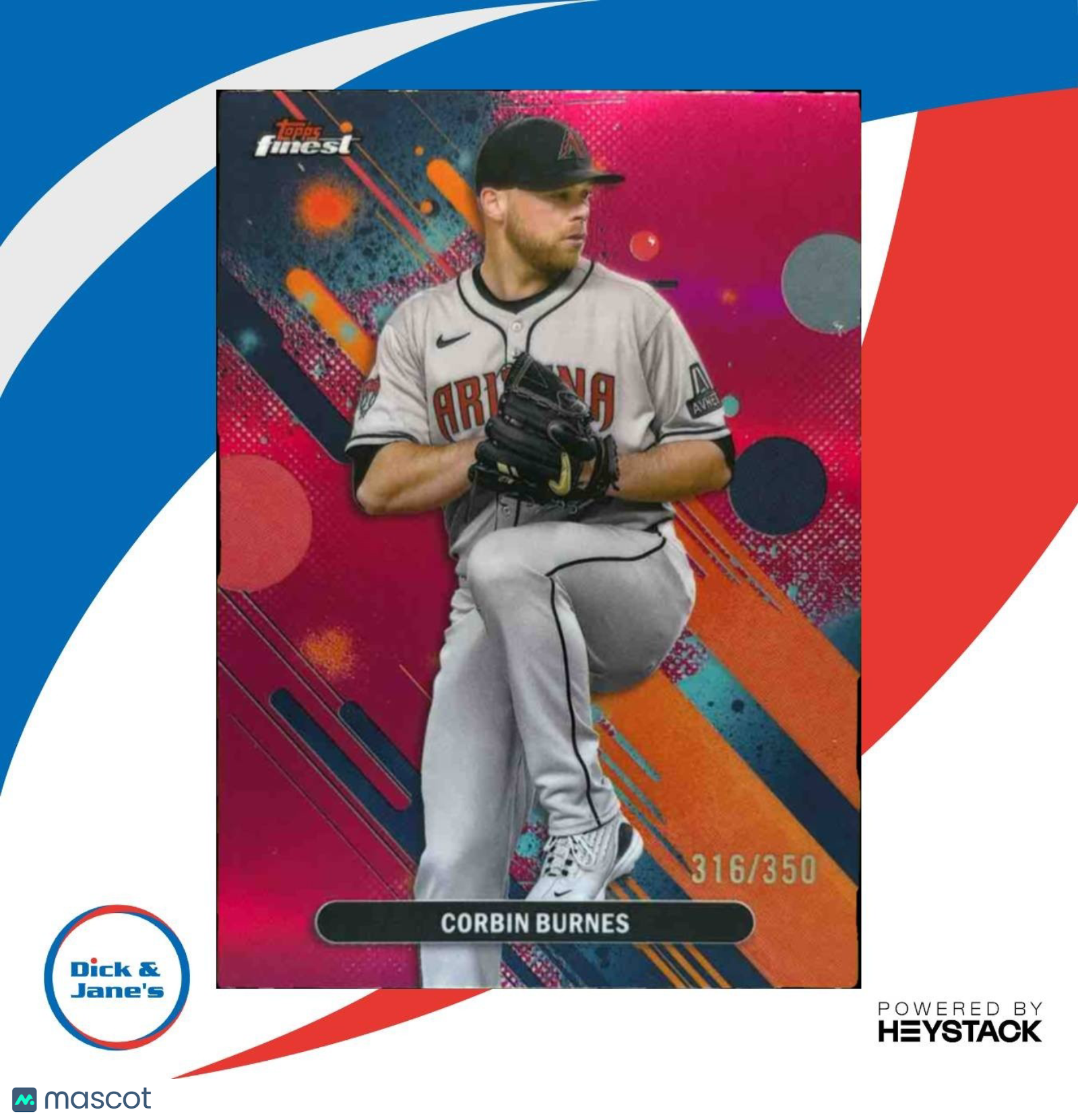 2025 Topps Finest Corbin Burnes Common Magenta /350 #14 Arizona Diamondbacks