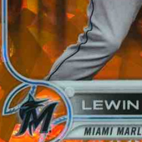 2022 Topps Chrome Sapphire Lewin Diaz Orange 1/25 #613 Miami Marlins
