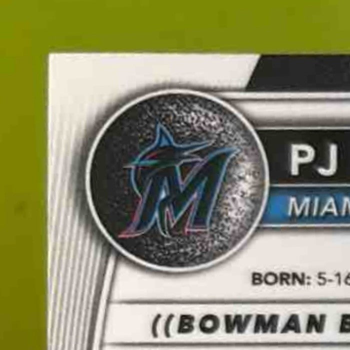 2025 Bowman PJ Morlando Chrome Yellow X-Fractor /75 1st Prospect Miami Marlins
