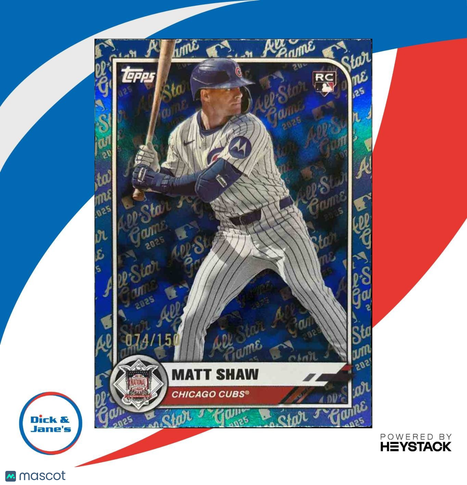 2025 Topps All-Star Game Mega Box Matt Shaw Blue /150 #57 RC Chicago Cubs