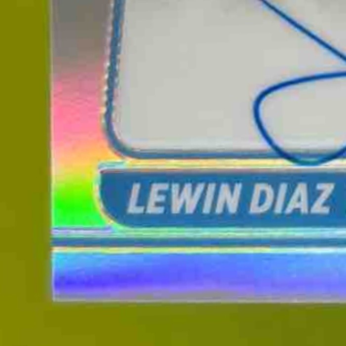 2021 Donruss Optic Lewin Diaz Signatures Holo Auto RC Miami Marlins
