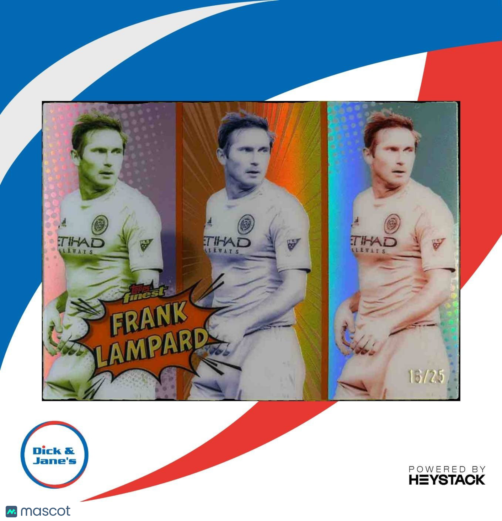 2024 Topps Finest MLS Frank Lampard Pop Art Orange /25 #PA-6 NYCFC