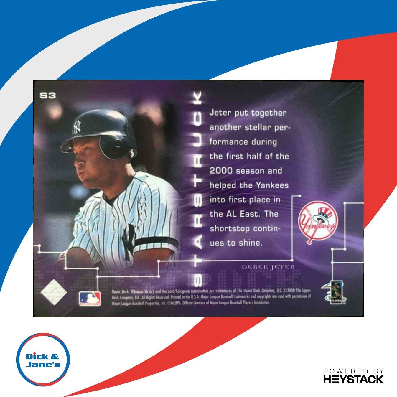 2000 Upper Deck Ultimate Victory Derek Jeter Starstruck #S3 New York Yankees