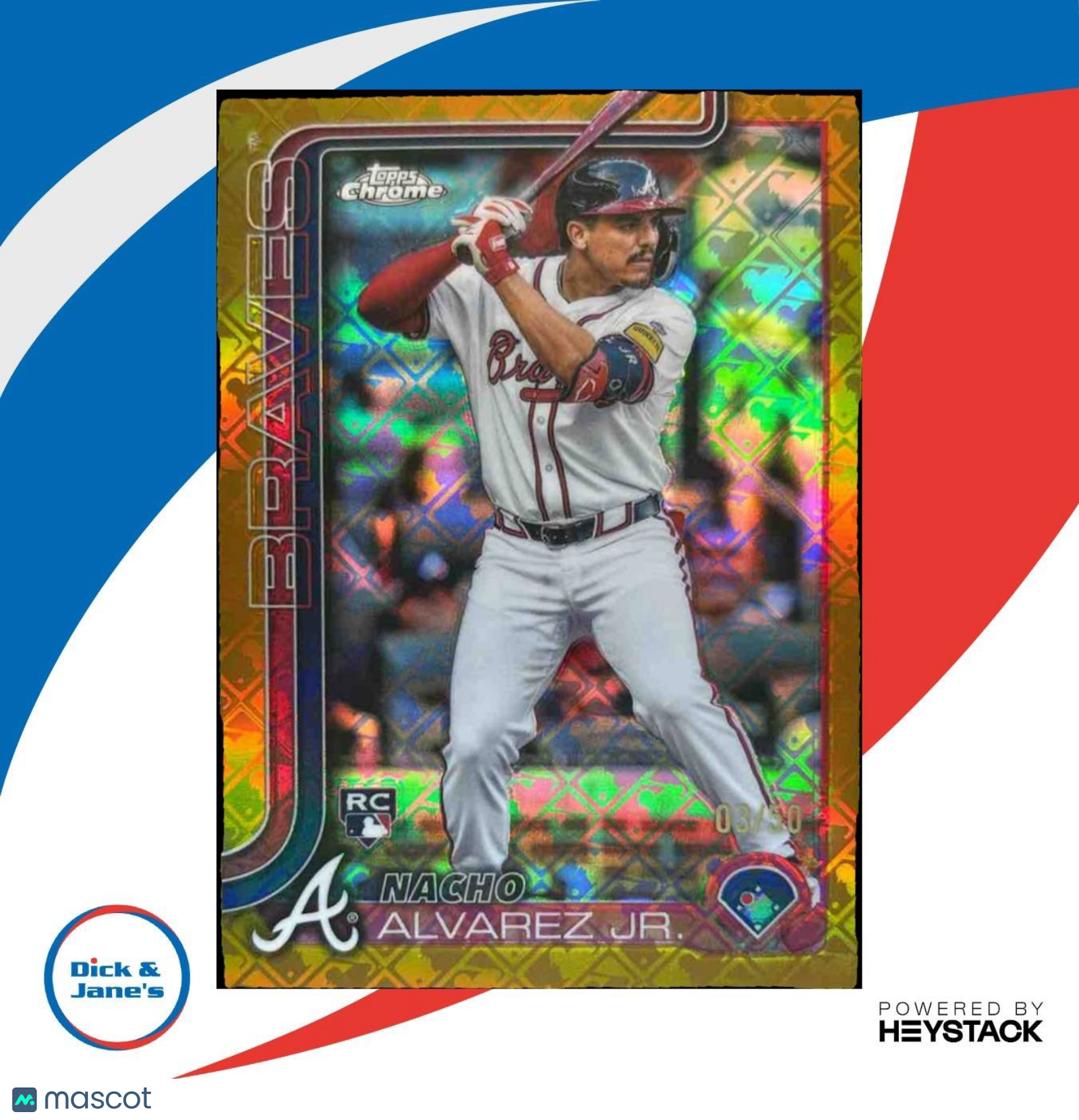 2025 Topps Chrome LogoFractor Nacho Alvarez Jr. Gold /50 #75 RC Atlanta Braves