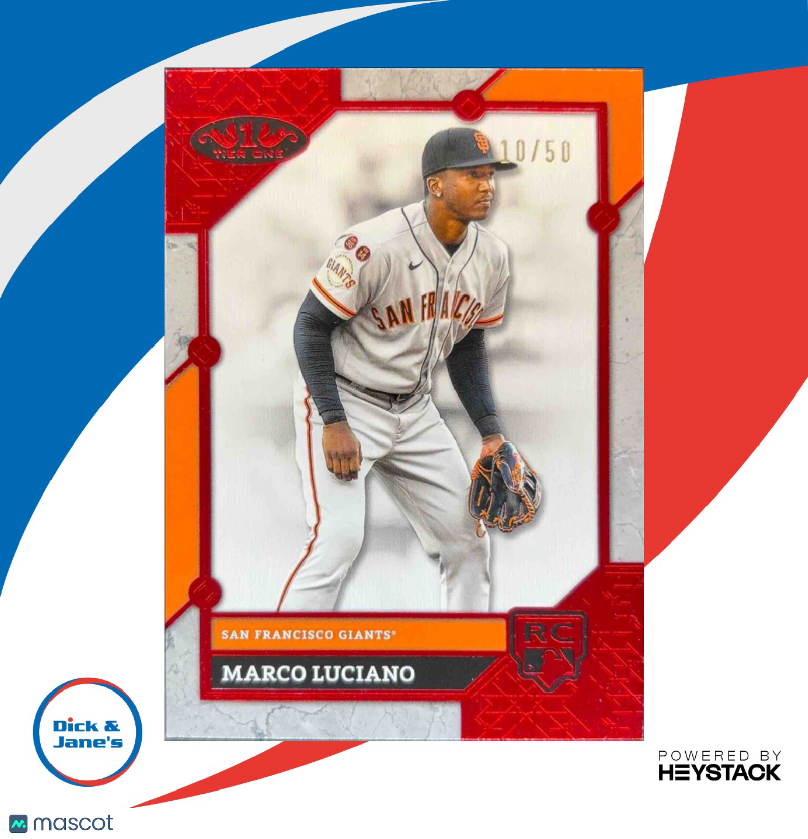 2024 Topps Tier One Marco Luciano Red Foil 10/50 #76 RC San Francisco Giants