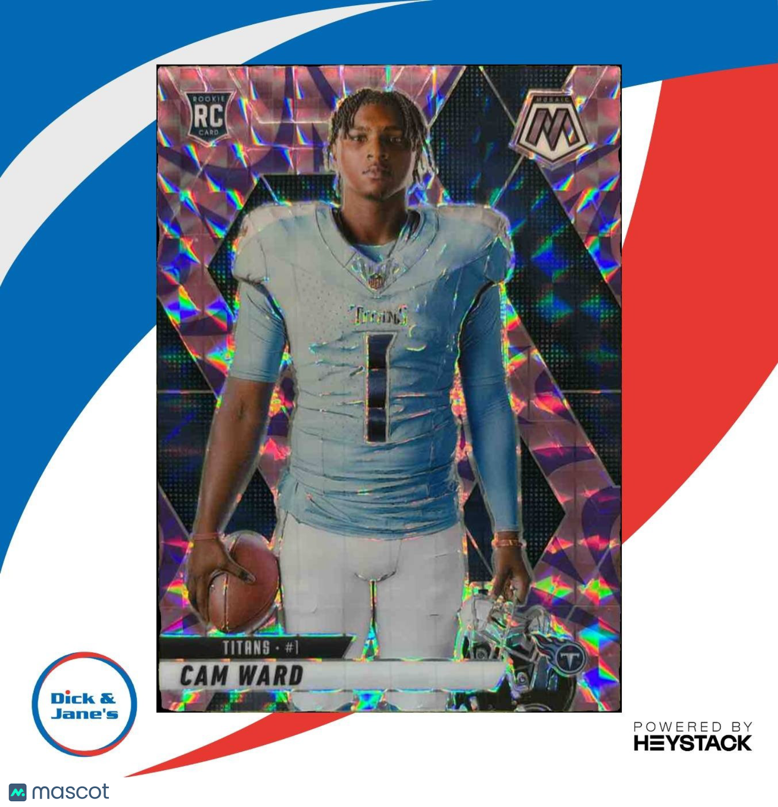 2025 Panini Mosaic Cam Ward Rookie Variation Camo Pink #272 RC Tennessee Titans