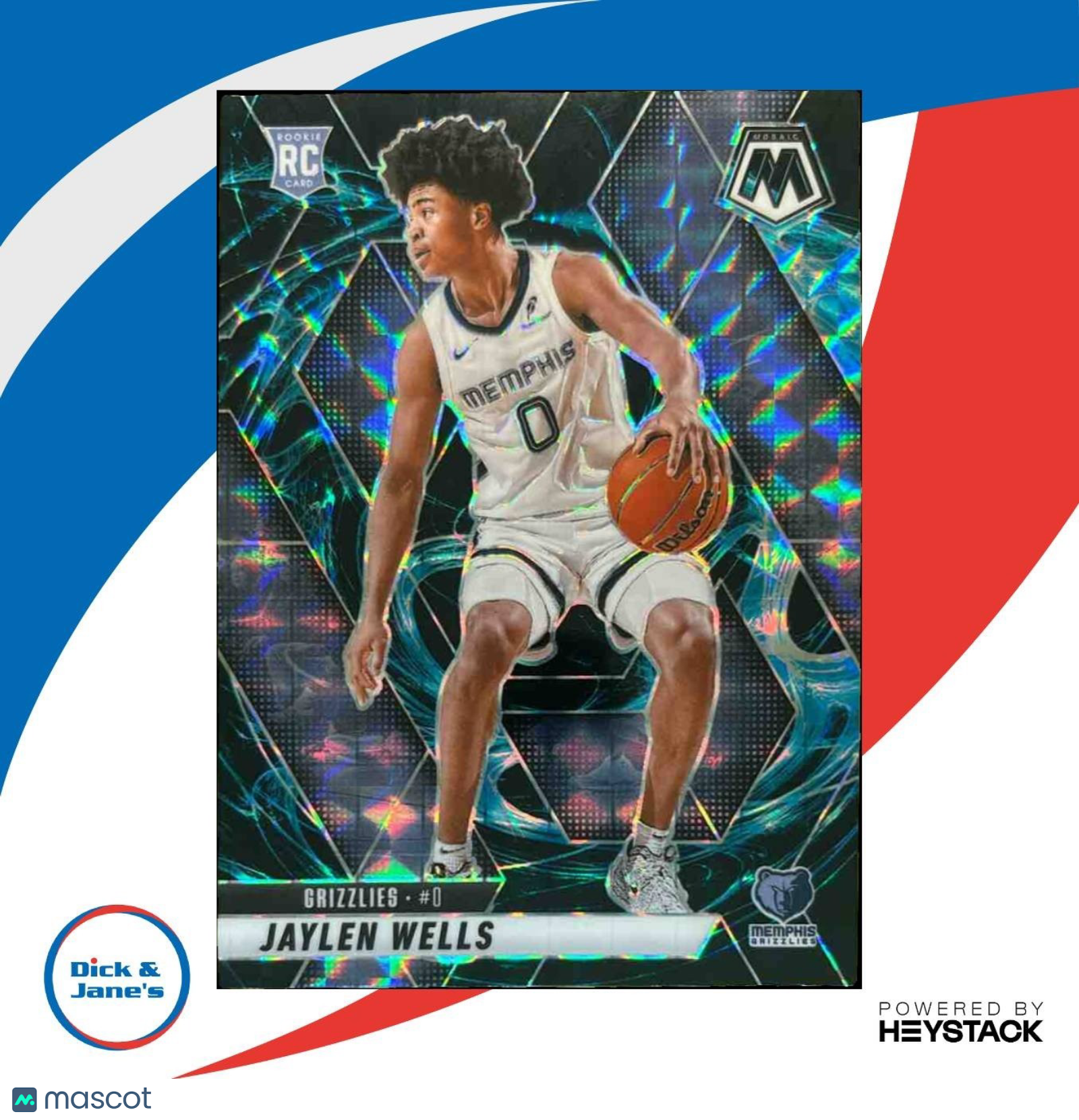 2024-25 Panini Mosaic Jaylen Wells Genesis #240 RC Memphis Grizzlies