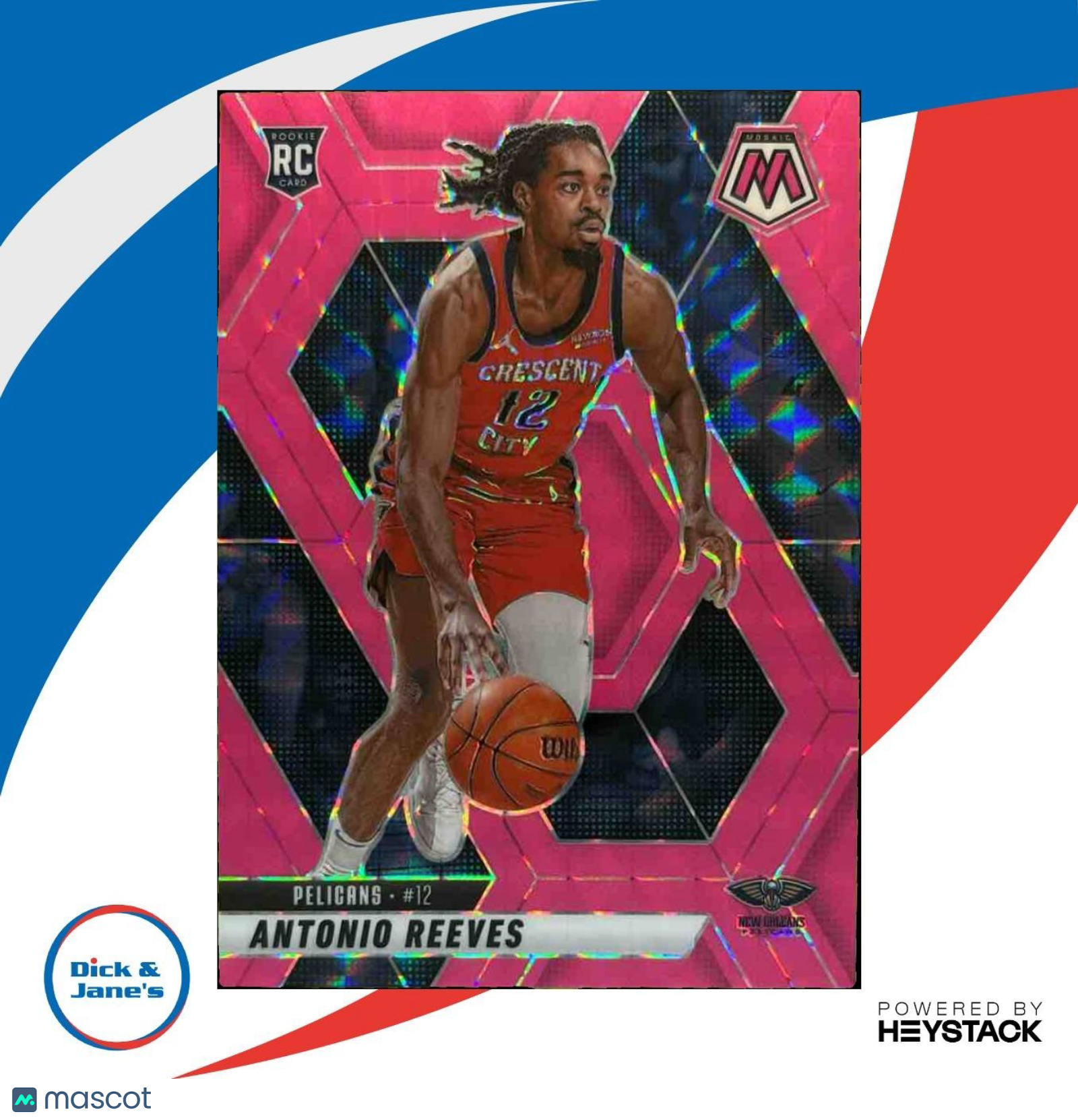 2024-25 Panini Mosaic Antonio Reeves Pink /10 #237 RC New Orleans Pelicans