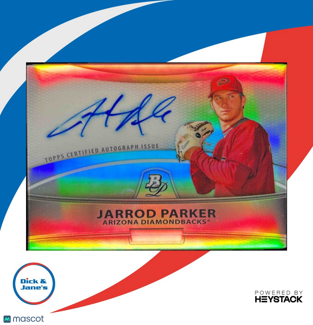 2010 Bowman Platinum Jarrod Parker Prospect Auto Refractor Arizona Diamondbacks