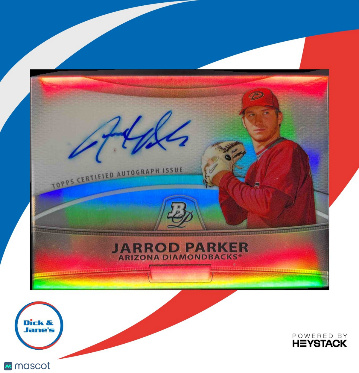 2010 Bowman Platinum Jarrod Parker Prospect Auto Refractor Arizona Diamondbacks