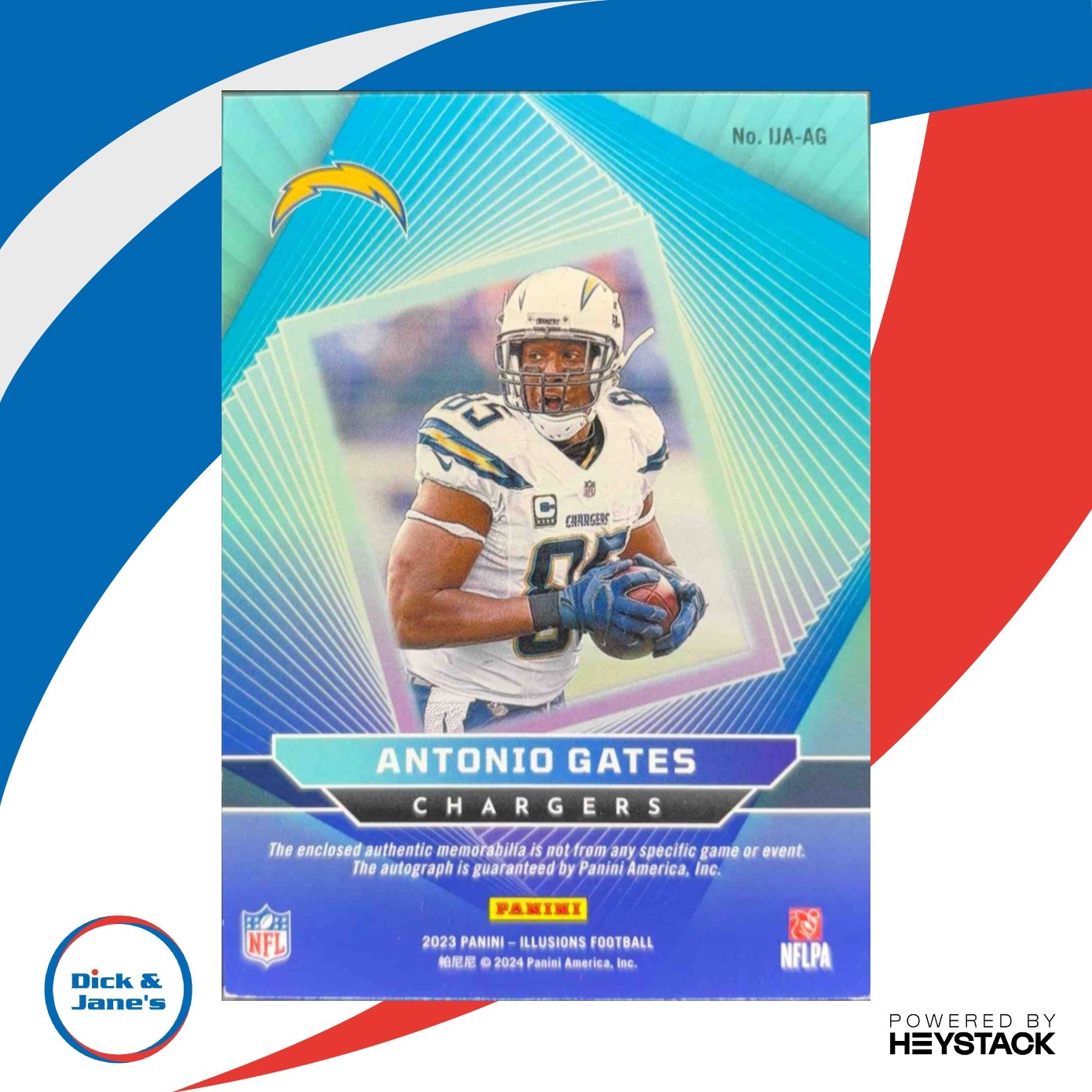 2023 Panini Illusions Antonio Gates Immortalized Jersey Auto 249/299 Chargers
