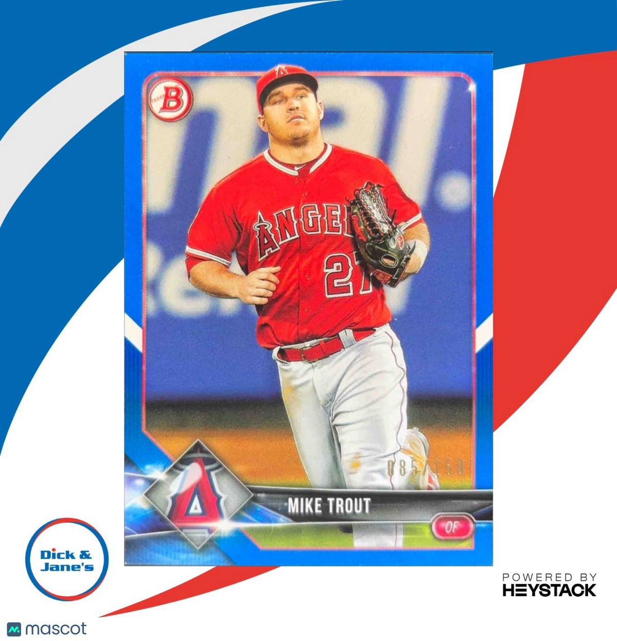 2018 Bowman Mike Trout Blue 85/150 #1 Los Angeles Angels