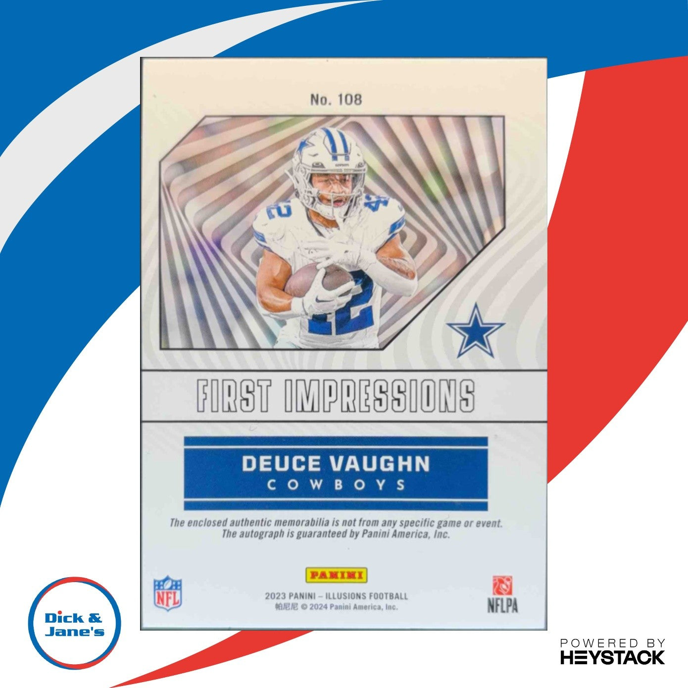 2023 Panini Illusions Deuce Vaughn First Impressions /399 Auto RC Dallas Cowboys