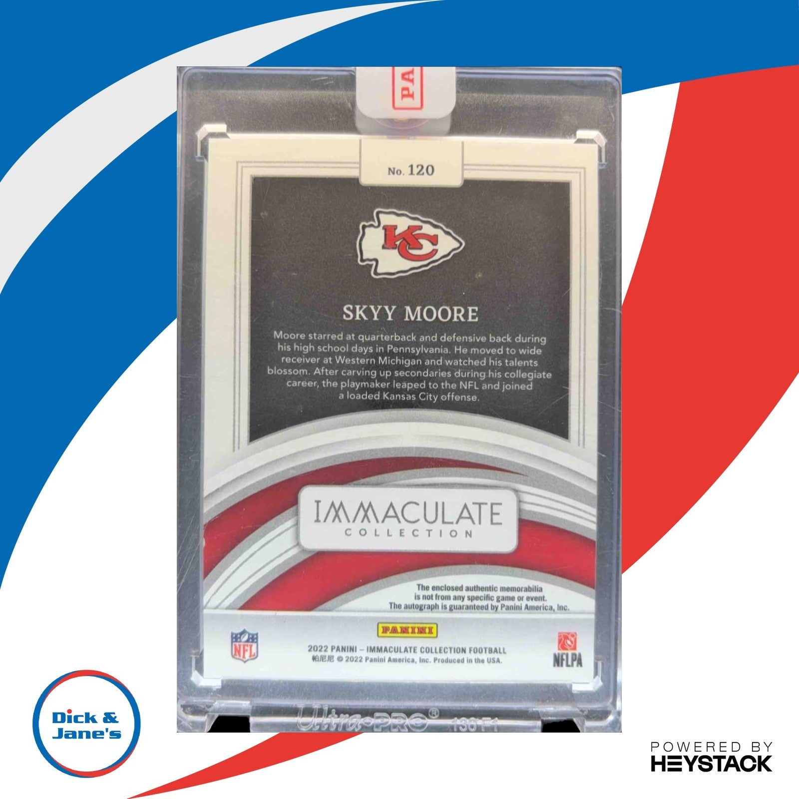 2022 Immaculate Collection Skyy Moore /99 #120 MEM Auto RC Kansas City Chiefs