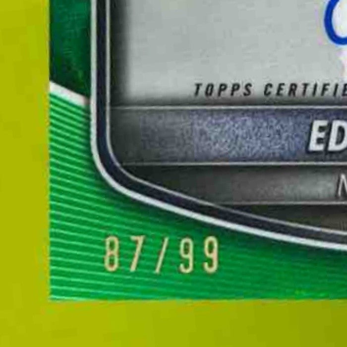 2025 Bowman Edgleen Perez Chrome Auto Green Lava /99 1st Prospect Yankees