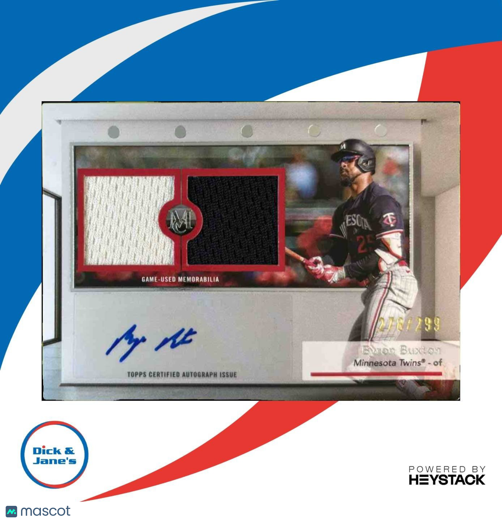 2024 Topps Museum Collection Byron Buxton Dual Auto /299 MEM Minnesota Twins