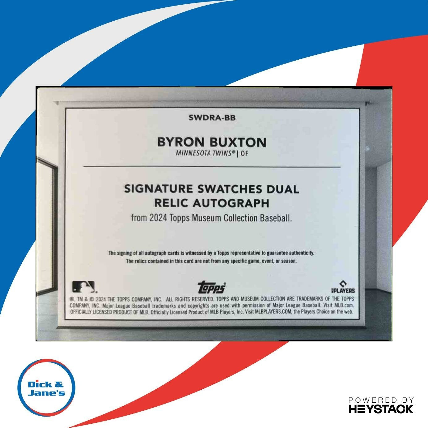 2024 Topps Museum Collection Byron Buxton Dual Auto /299 MEM Minnesota Twins