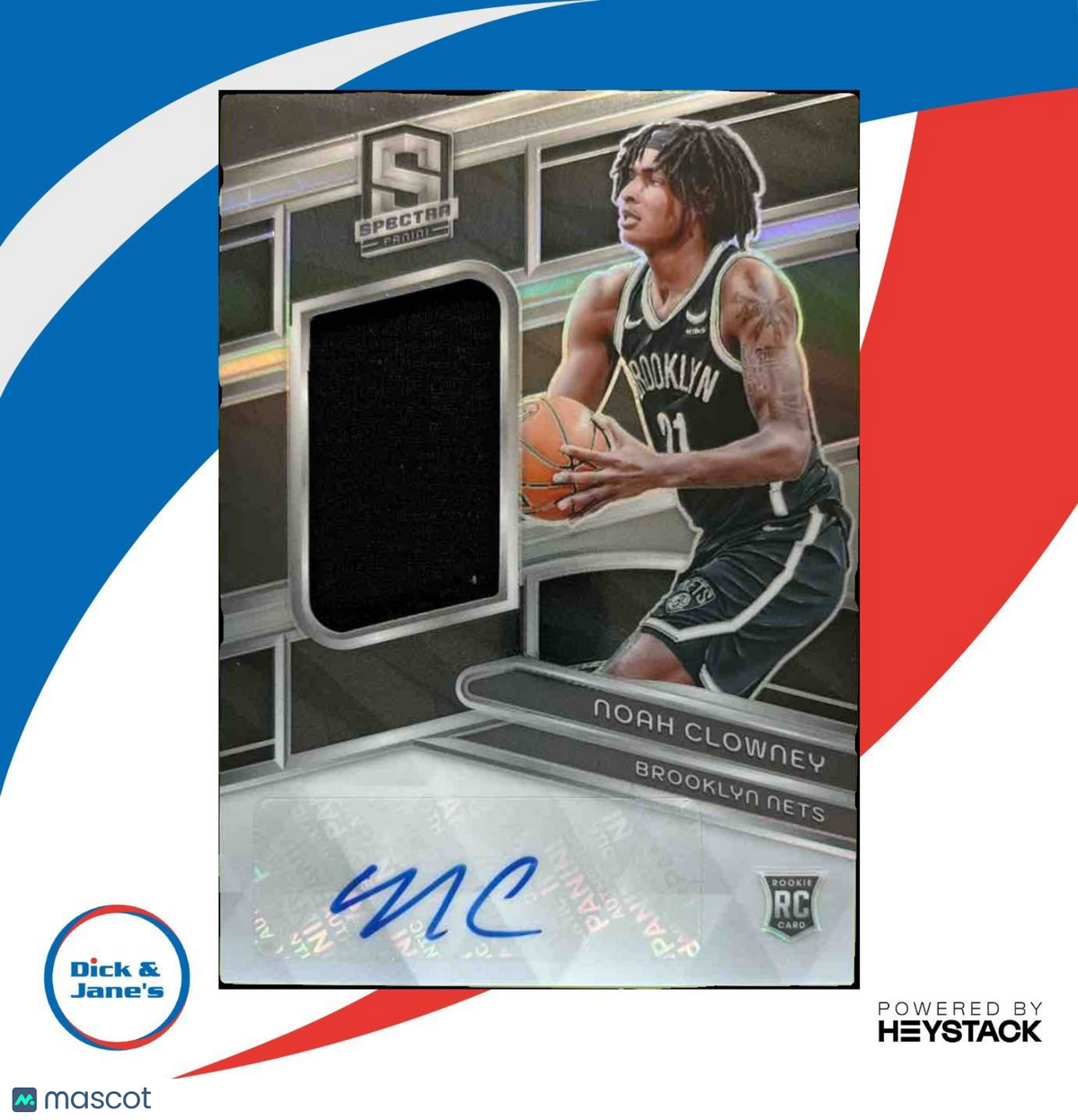 2023-24 Panini Spectra Noah Clowney 100/199 #218 RC MEM Auto Brooklyn Nets