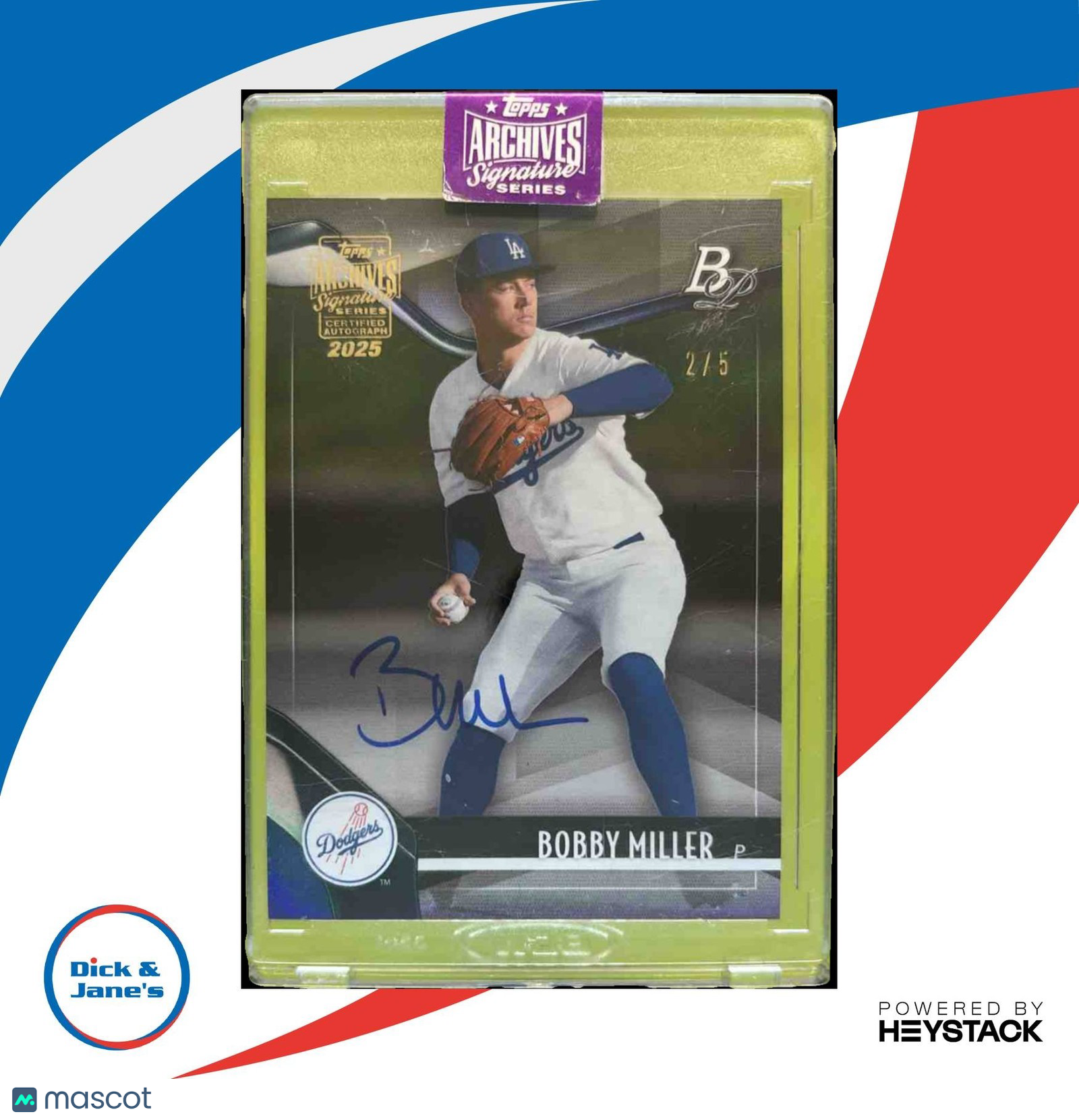 2025 Archives Signature Series Buyback 21 Bobby Miller Bowman Prospects Auto /5