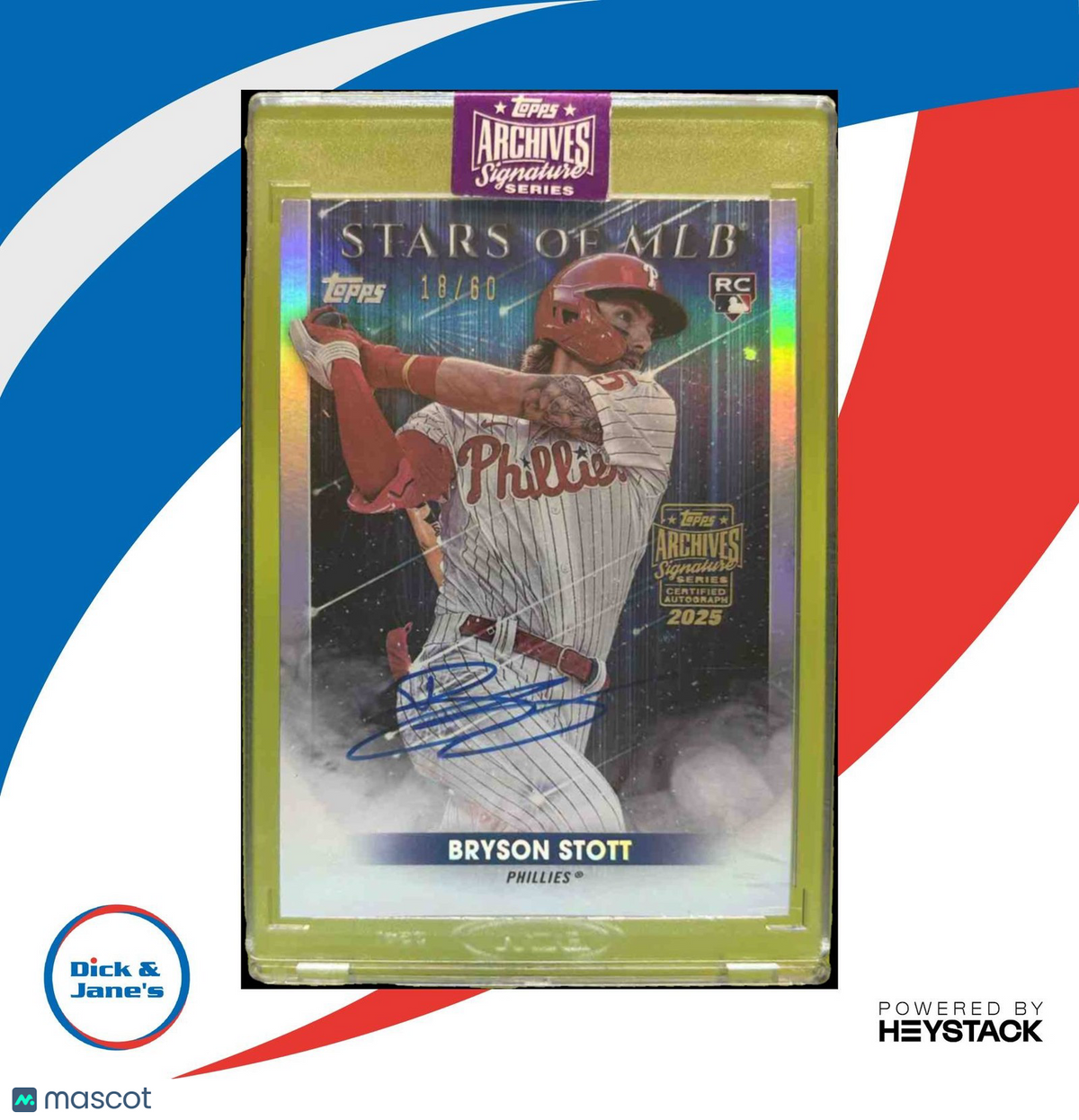 2025 Archives Signatures Series Stars of MLB Auto Bryson Stott /60 Phillies