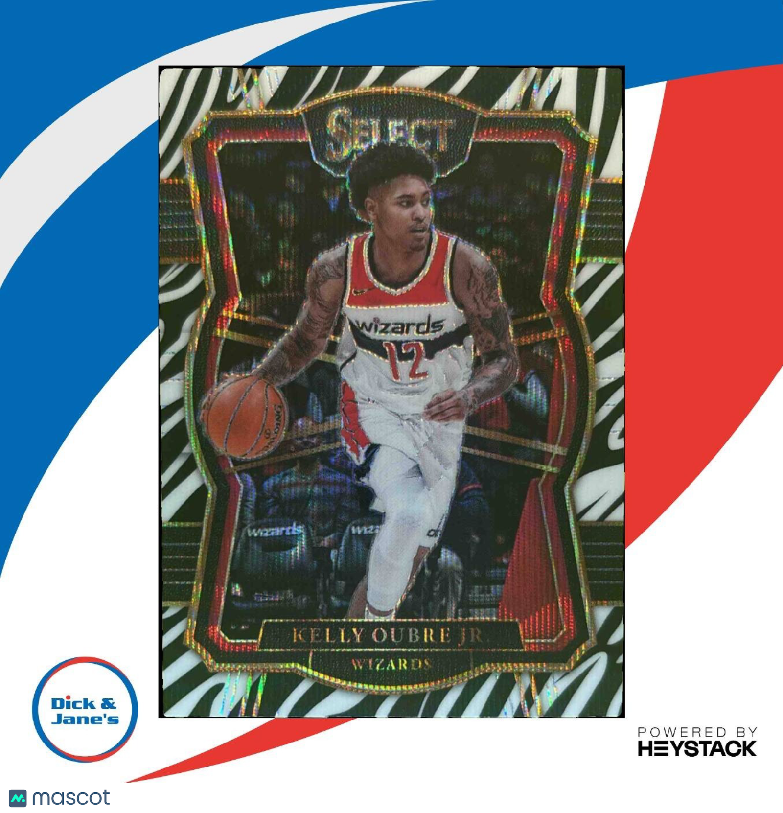 2017-18 Panini Select Kelly Oubre Jr. Zebra Prizms #160 Washington Wizards
