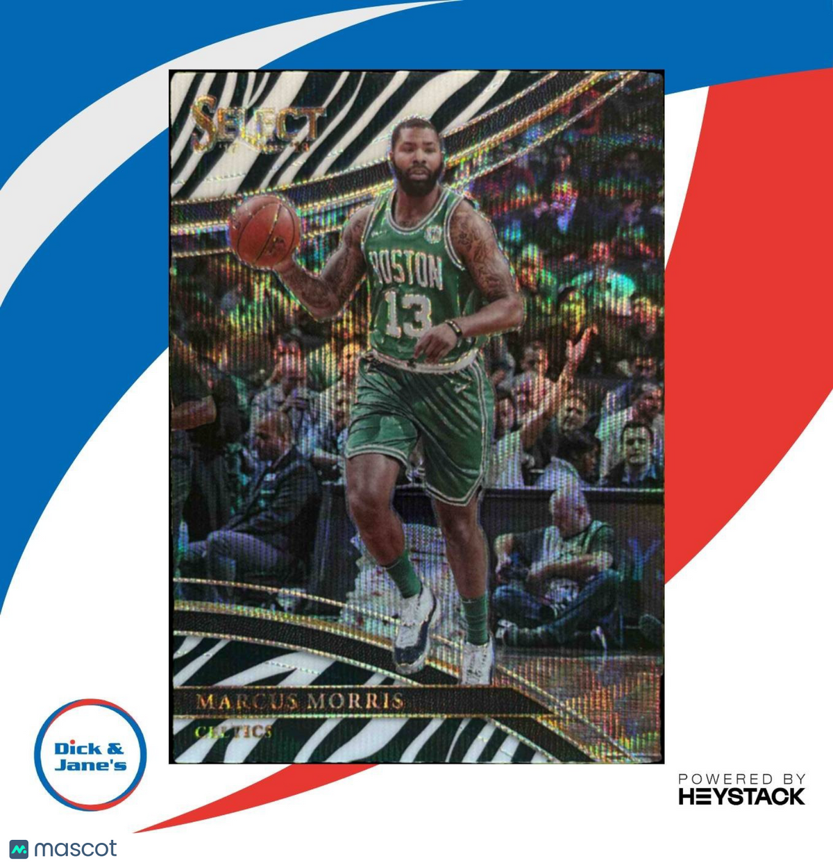 2017-18 Panini Select Marcus Morris Zebra Prizms #260 Courtside Boston Celtics