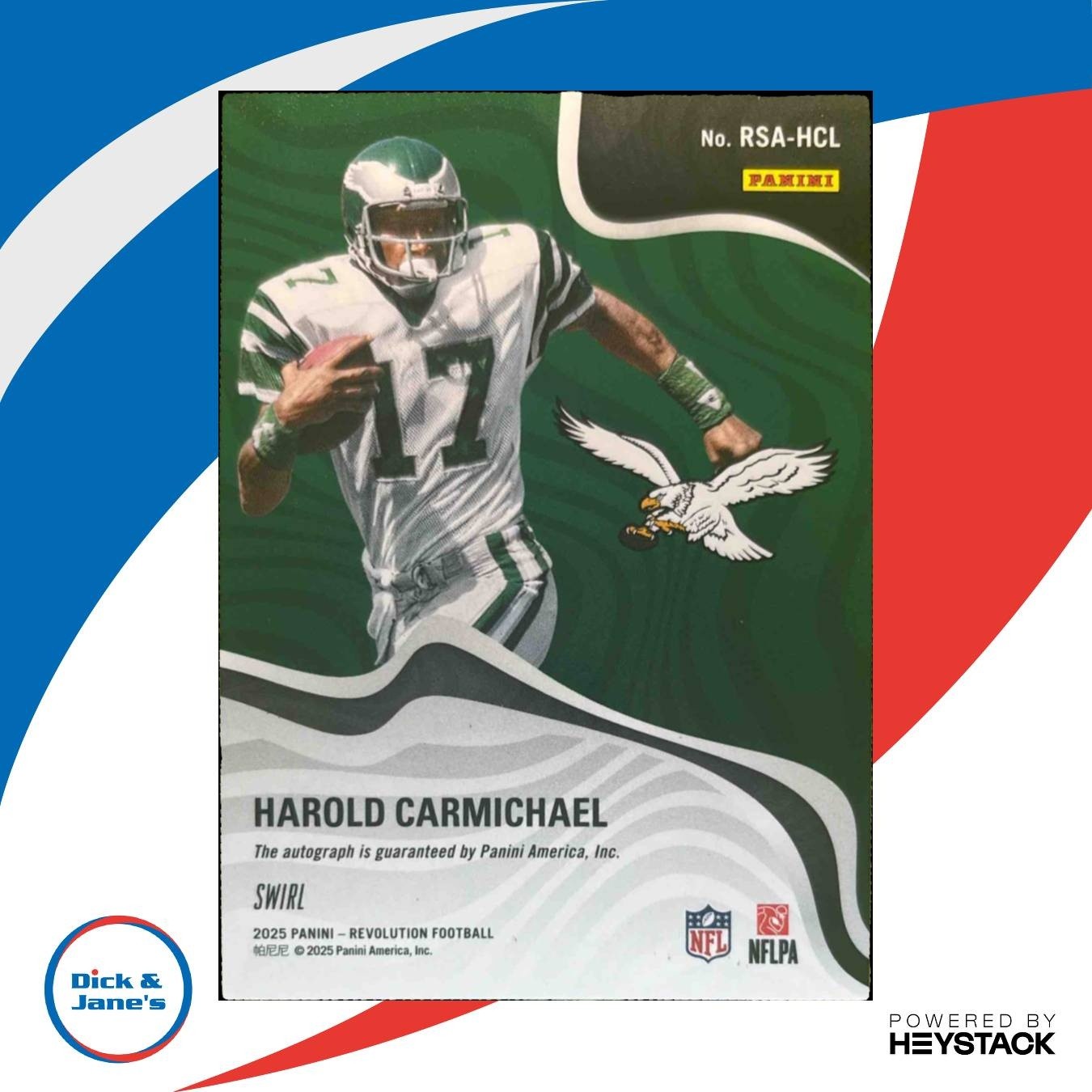 2025 Panini Revolution Harold Carmichael Signatures Swirl Auto Eagles