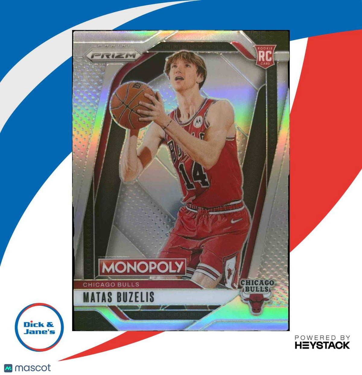 2024-25 Panini Prizm Monopoly Matas Buzelis Silver #12 RC Chicago Bulls