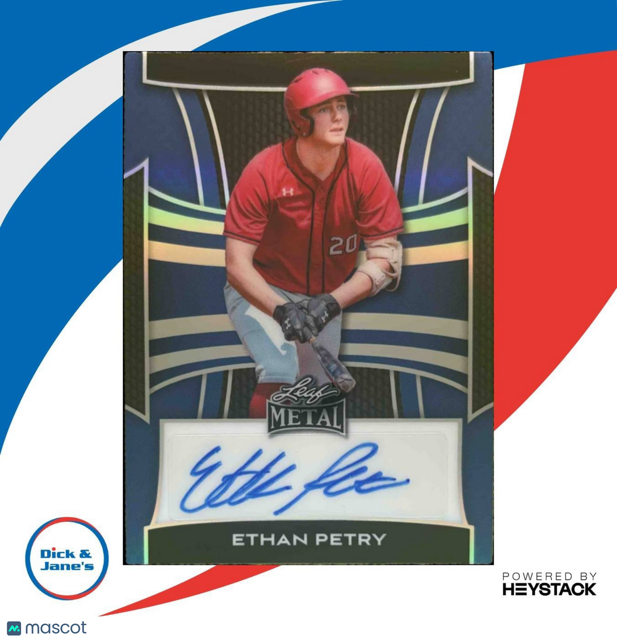 2025 Leaf Metal Ethan Petry Auto Prismatic Blue /25 #BA-EP1